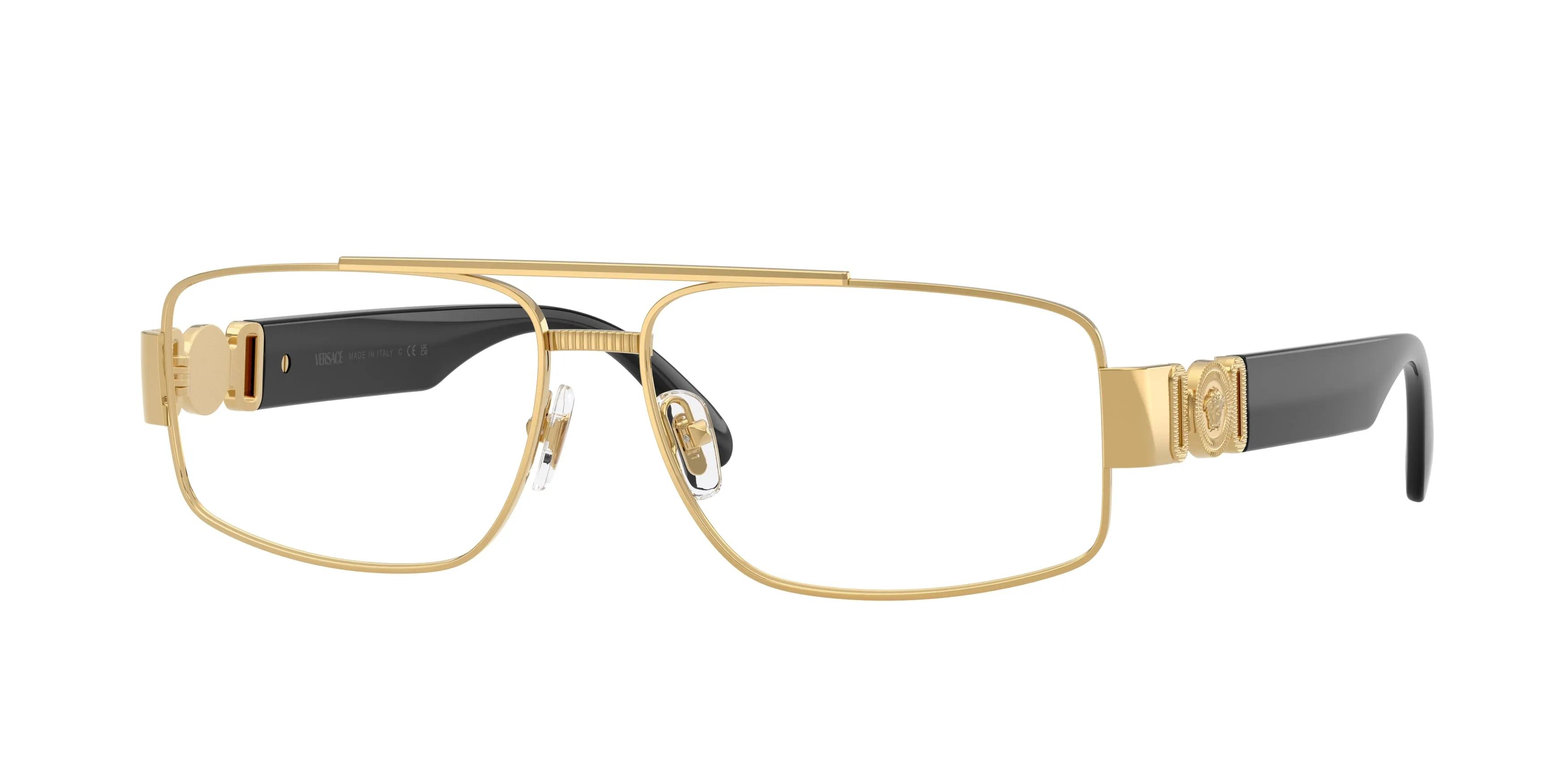 Versace VE1317 1002 Montature da vista Metallo Oro Trasparente Squadrata Normale - immagine 1