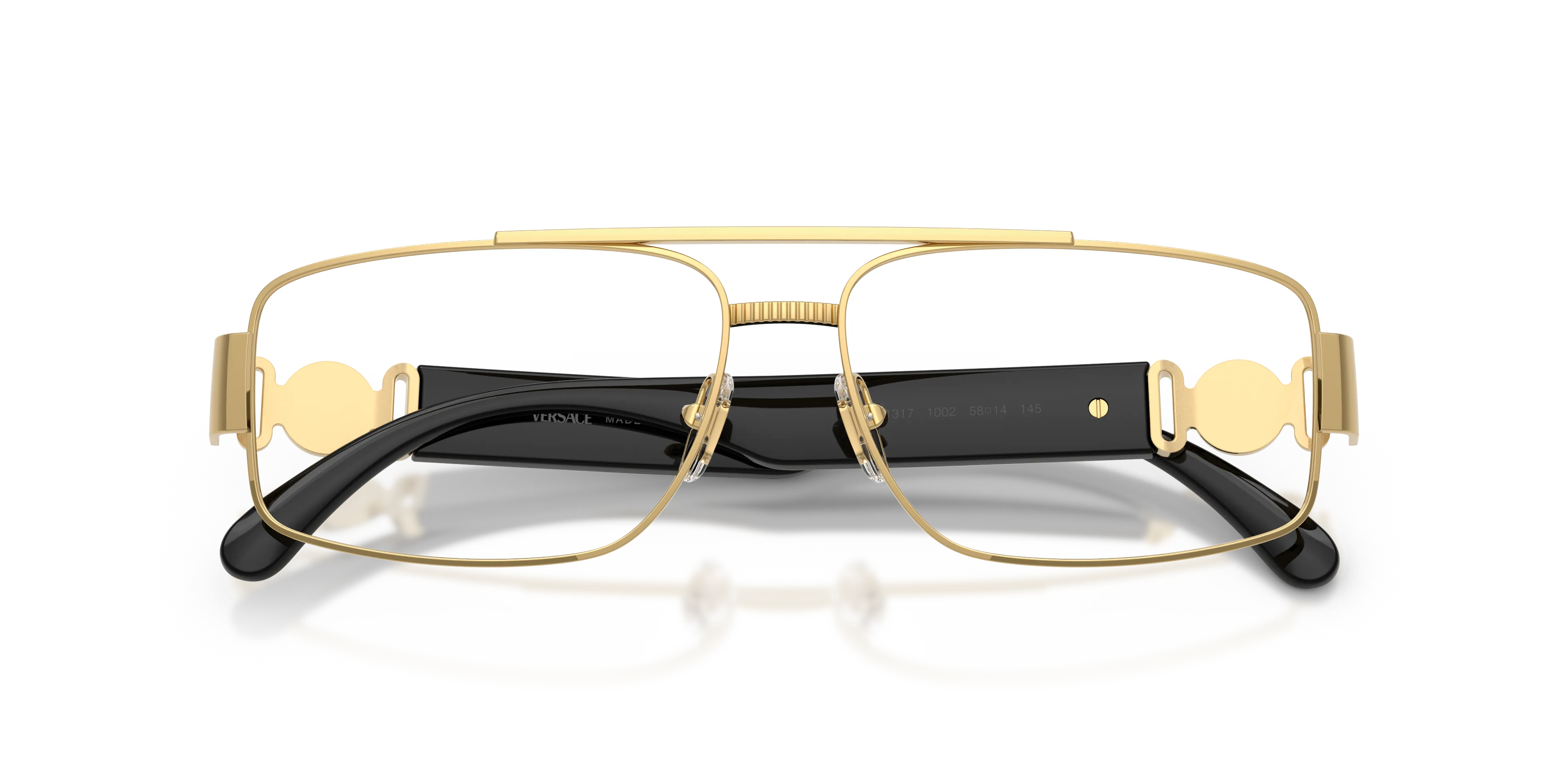 Versace VE1317 1002 Montature da vista Metallo Oro Trasparente Squadrata Normale - immagine 2