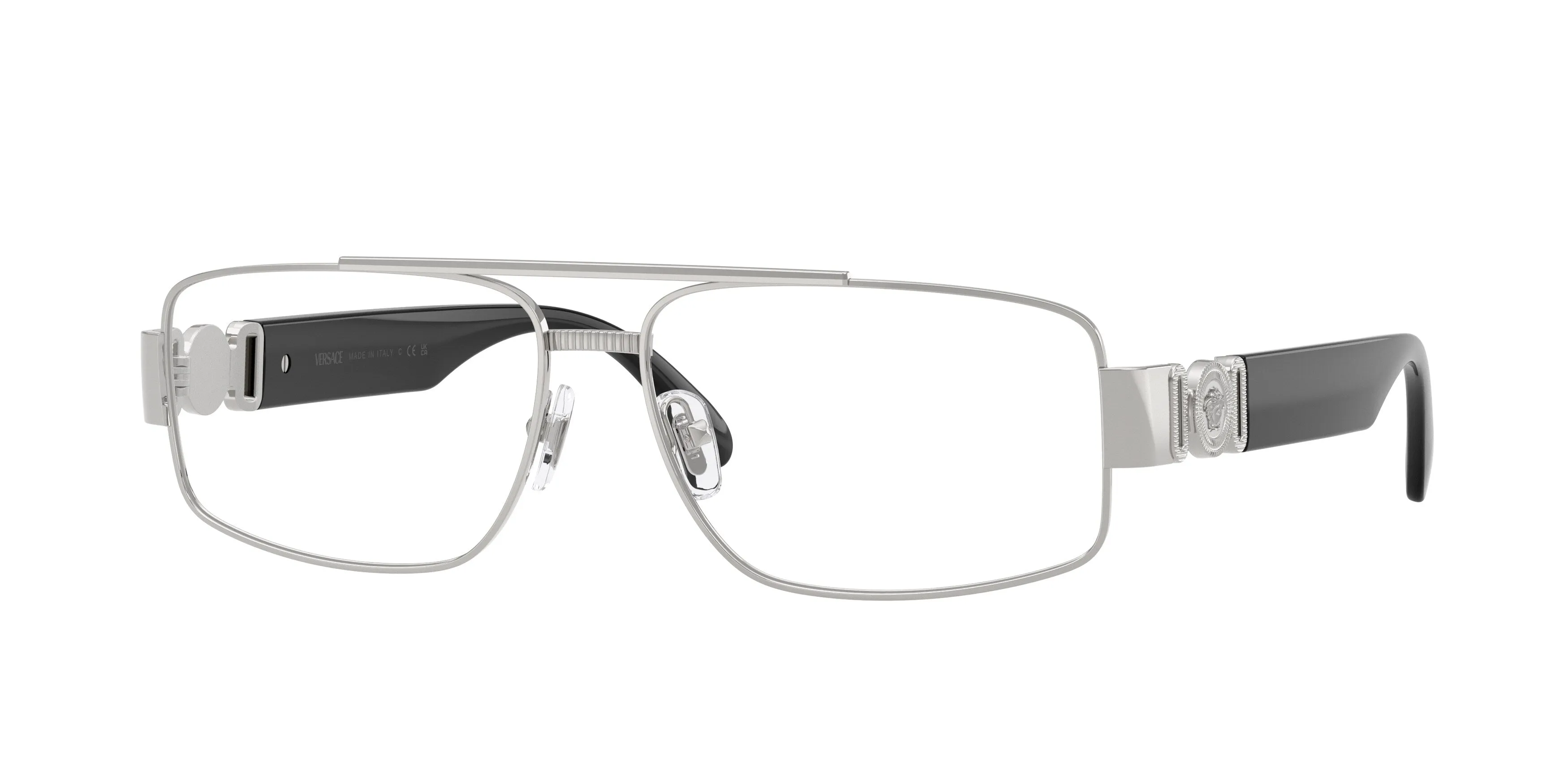 Versace VE1317 1000 Montature da vista Metallo Argento Trasparente Squadrata Normale - immagine 1