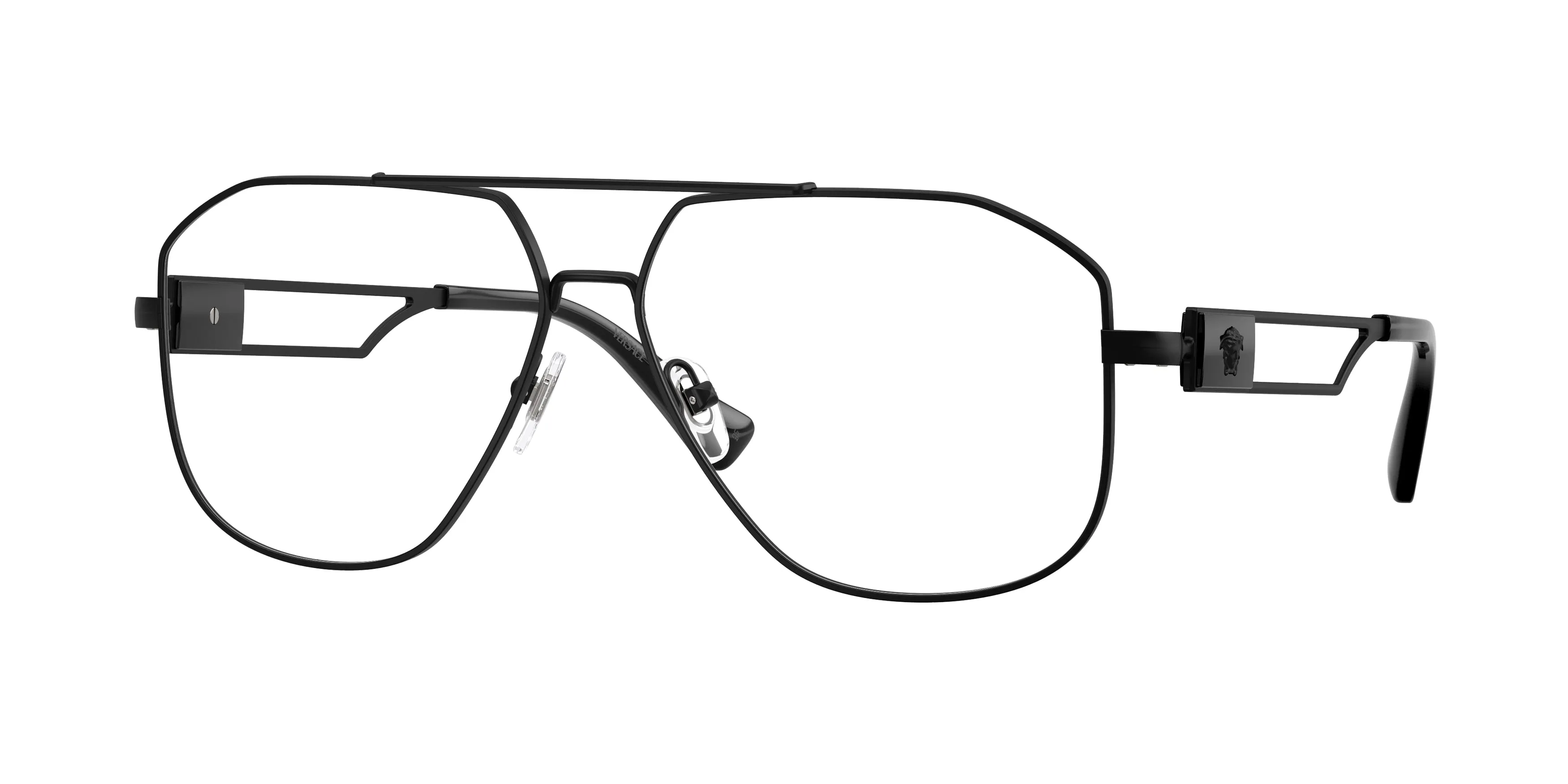 Versace VE1287 1261 Montature da vista Acciaio Nero Trasparente Pilot Normale - immagine 1