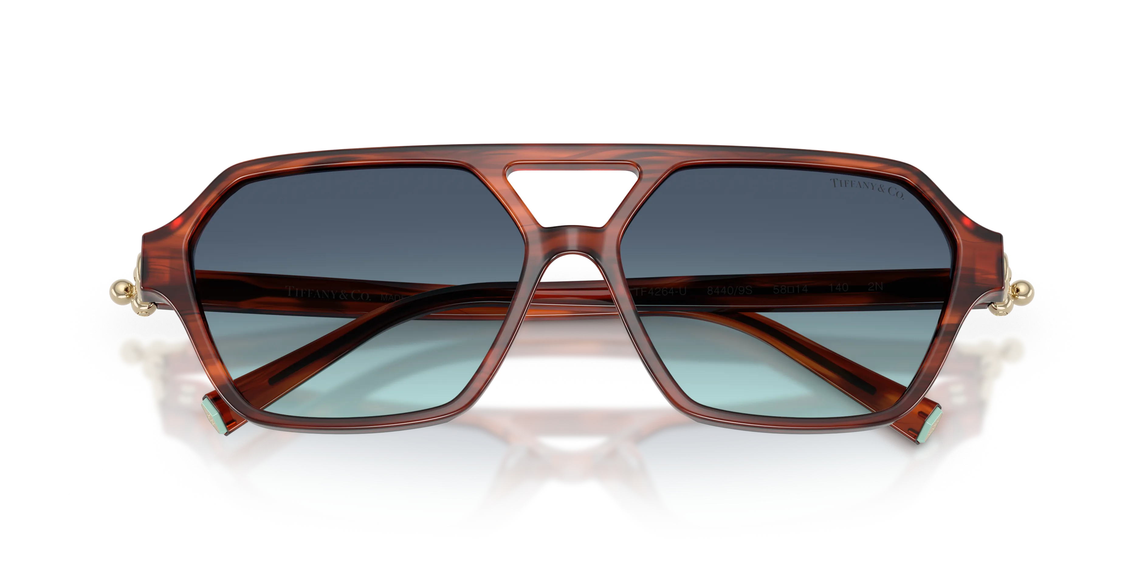 Tiffany TF4264U 84409S Occhiali da sole Acetato Tartaruga Blu Squadrata Normale Sfumato - immagine 2