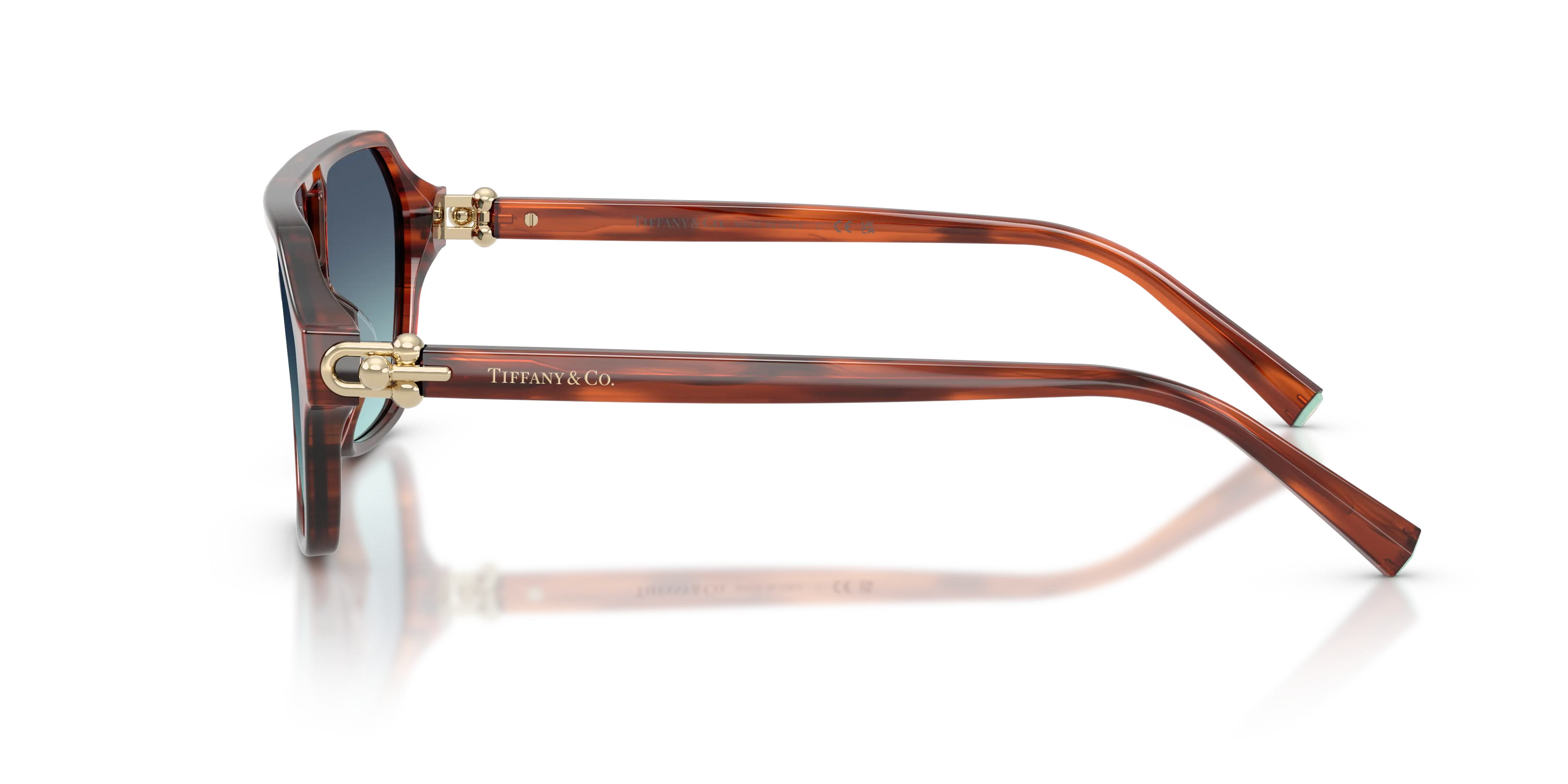 Tiffany TF4264U 84409S Occhiali da sole Acetato Tartaruga Blu Squadrata Normale Sfumato - immagine 4
