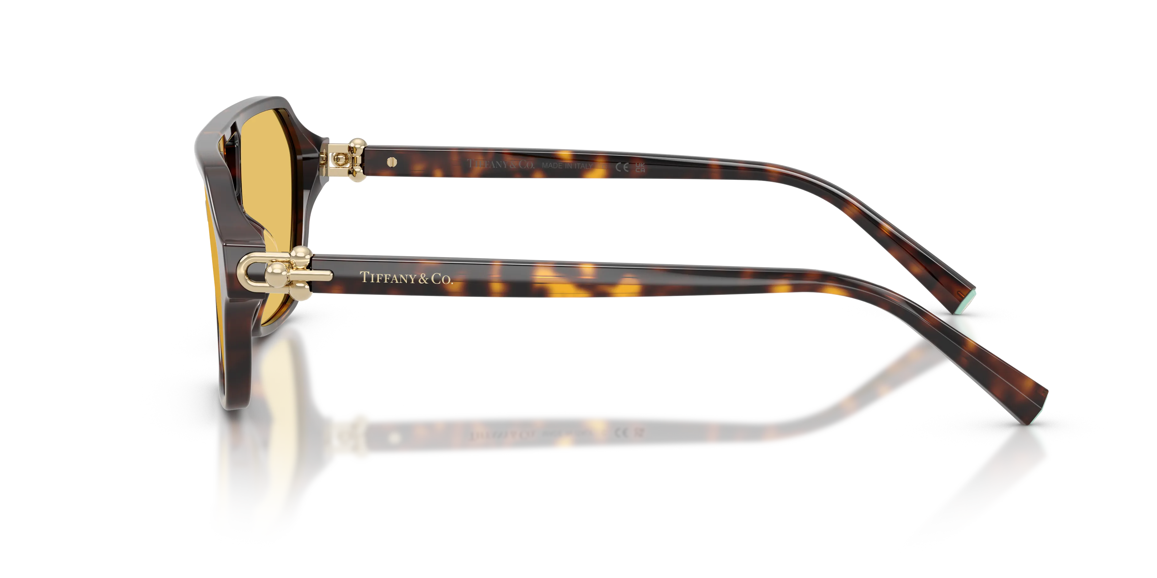 Tiffany TF4264U 801585 Occhiali da sole Acetato Tartaruga Giallo Squadrata Normale - immagine 4
