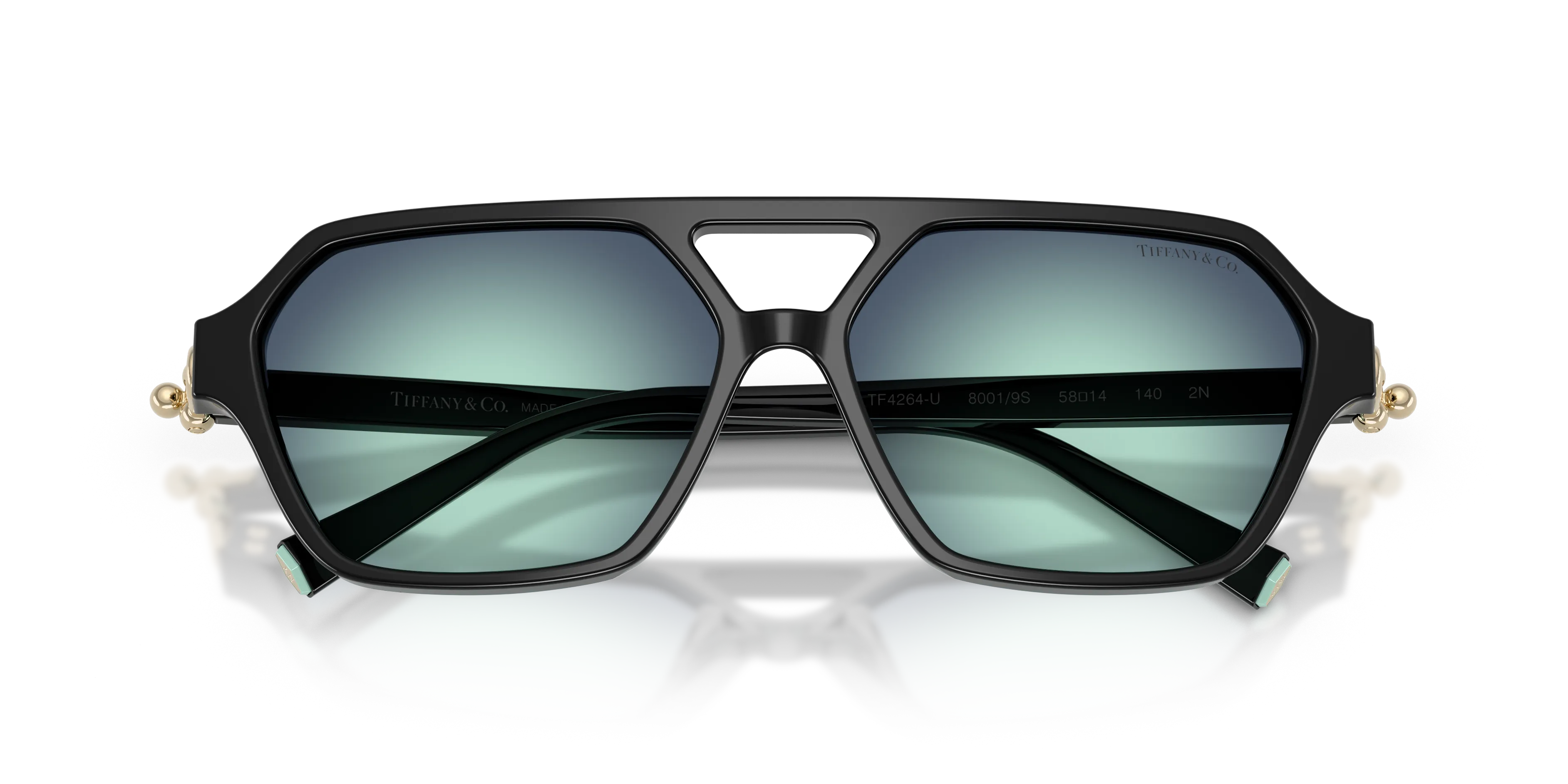 Tiffany TF4264U 80019S Occhiali da sole Acetato Nero Blu Squadrata Normale Sfumato - immagine 2