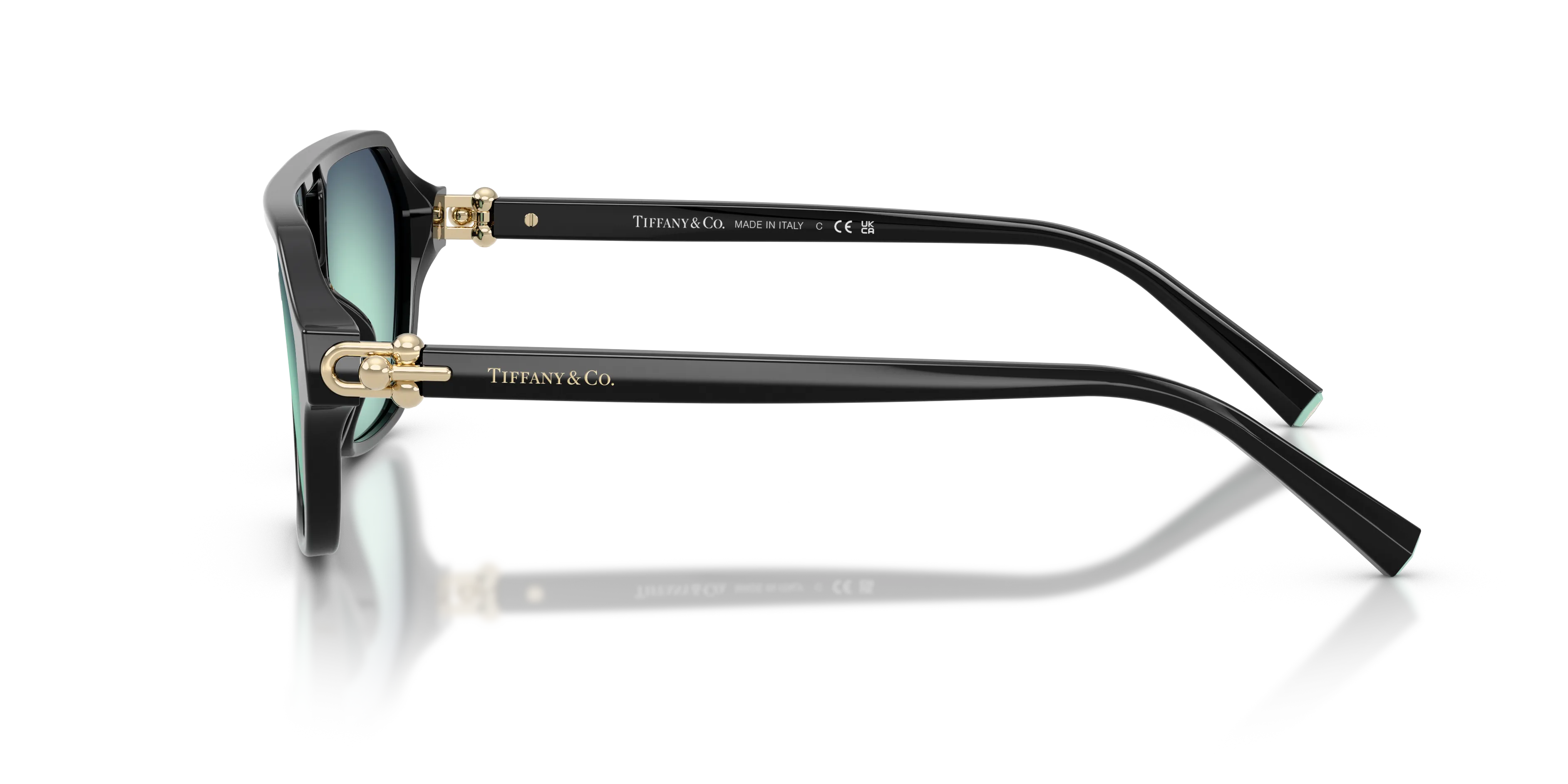 Tiffany TF4264U 80019S Occhiali da sole Acetato Nero Blu Squadrata Normale Sfumato - immagine 4