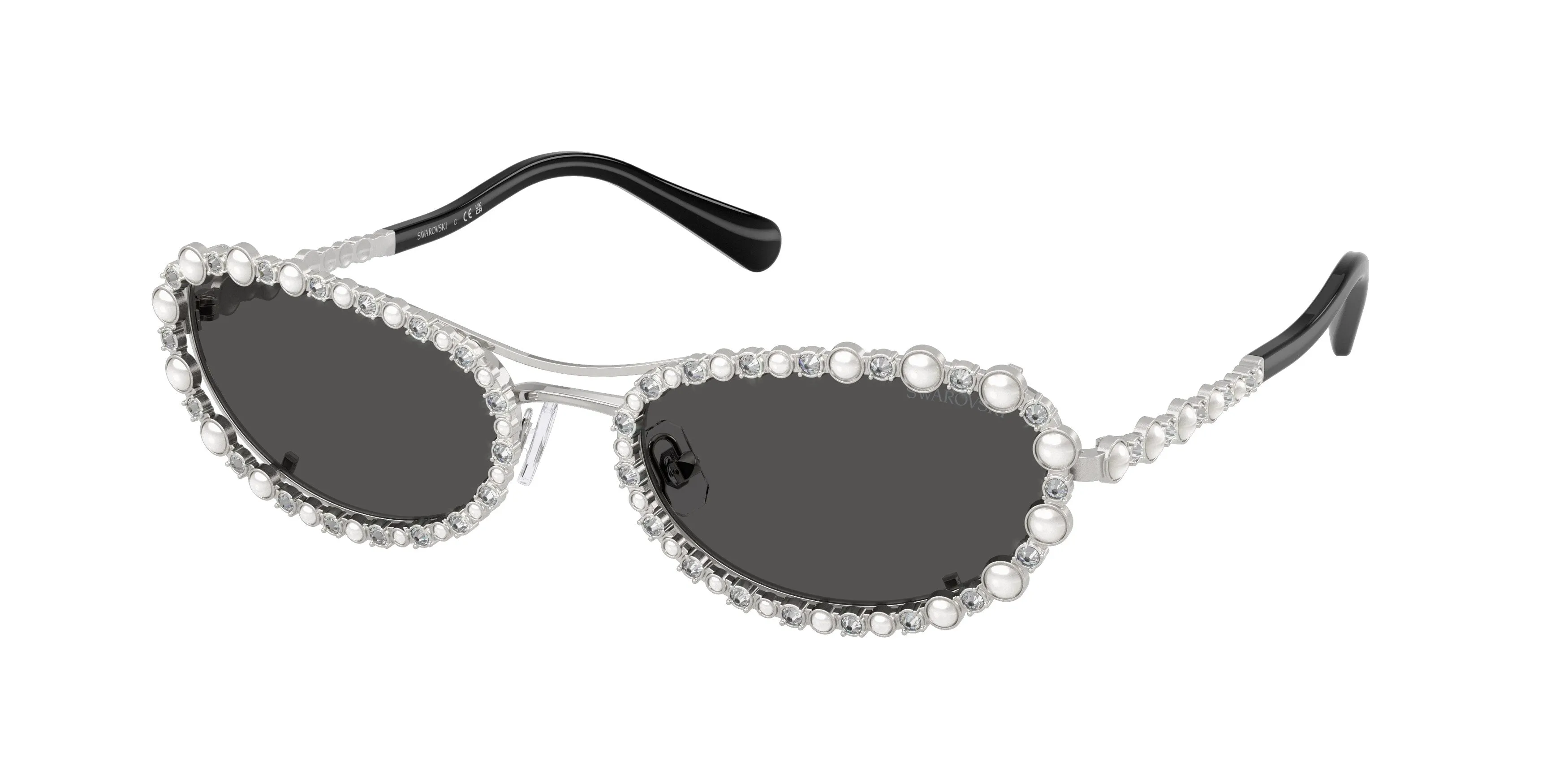 Swarovski SK7044 400187 Occhiali da sole Metallo Argento Grigio Rotonda Normale - immagine 1