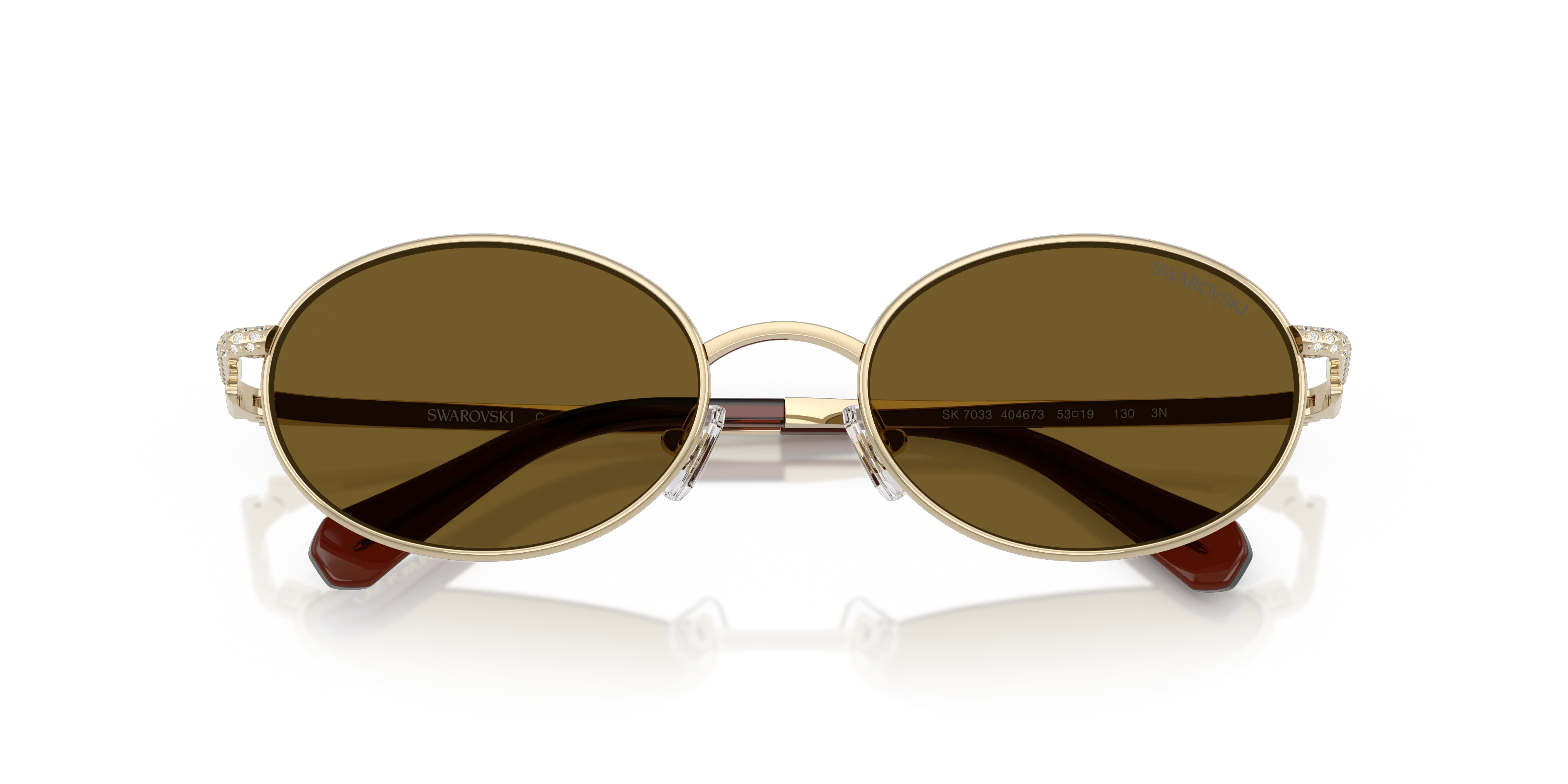 Swarovski SK7033 404673 Occhiali da sole Metallo Oro Marrone Rotonda Normale - immagine 2