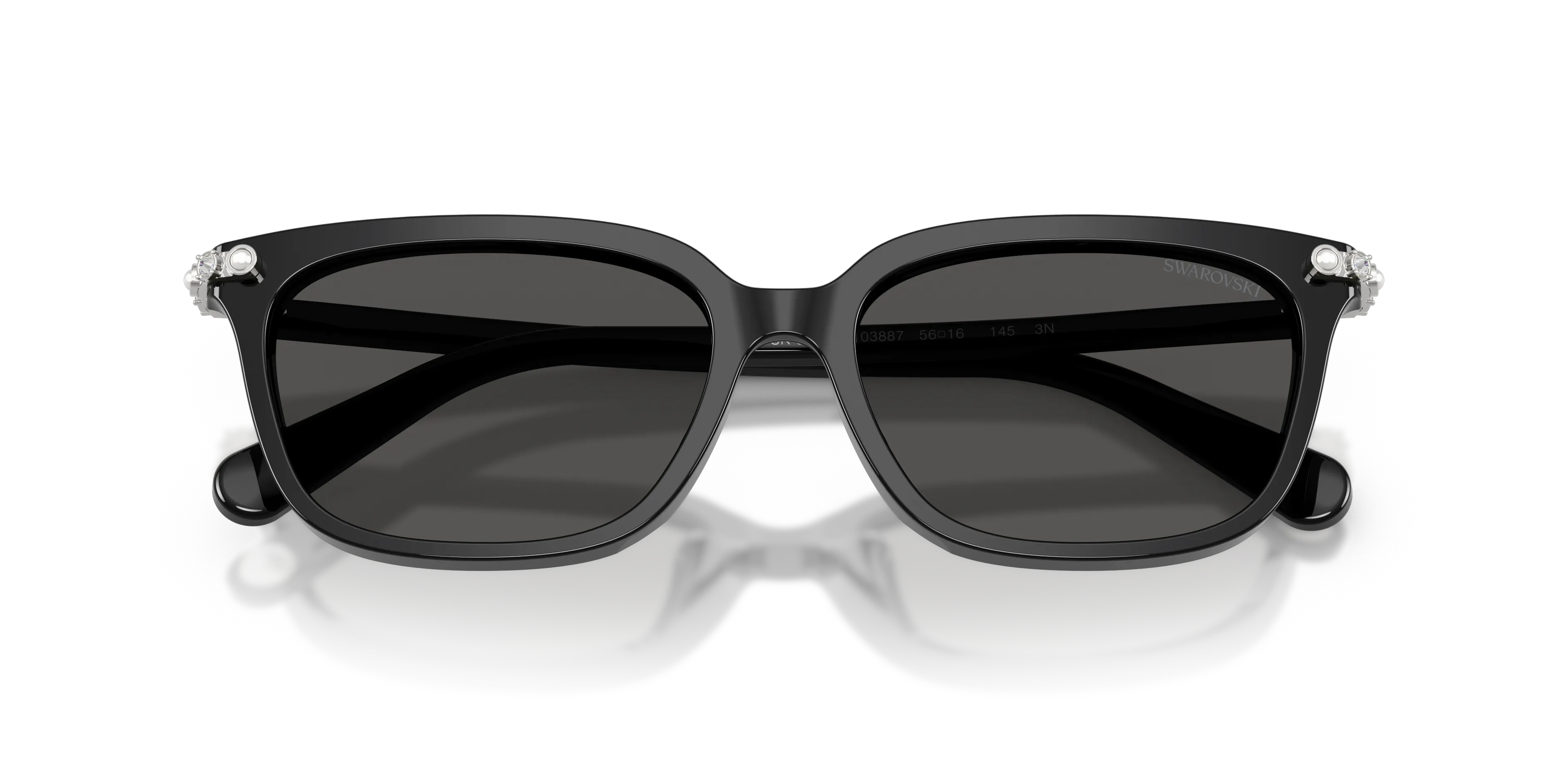 Swarovski SK6064D 103887 Occhiali da sole Acetato Nero Grigio Pillow Normale - immagine 2