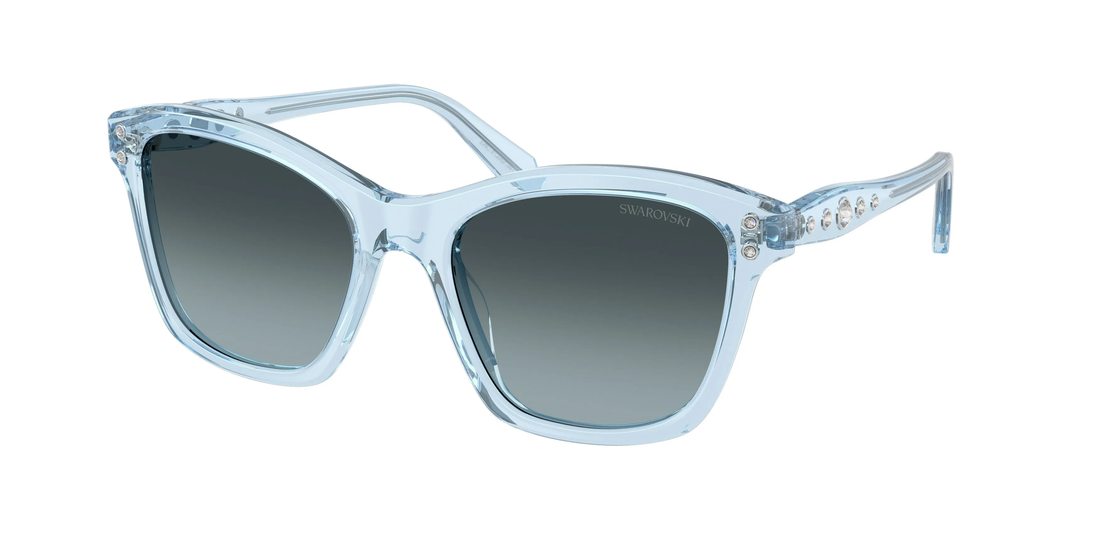 Swarovski SK6063 1078V1 Occhiali da sole Acetato Blu Blu Squadrata Normale Sfumato - immagine 1