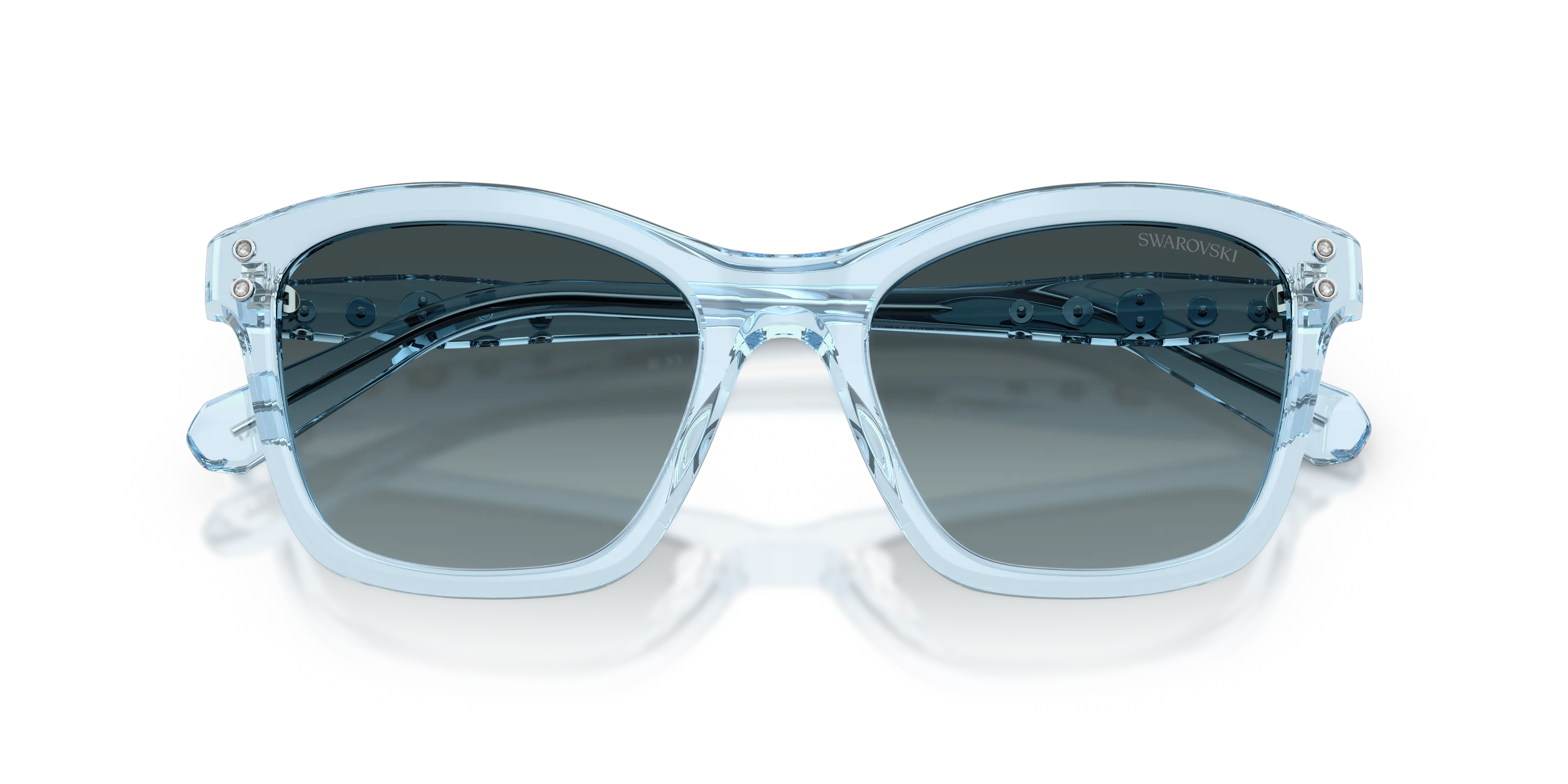Swarovski SK6063 1078V1 Occhiali da sole Acetato Blu Blu Squadrata Normale Sfumato - immagine 2