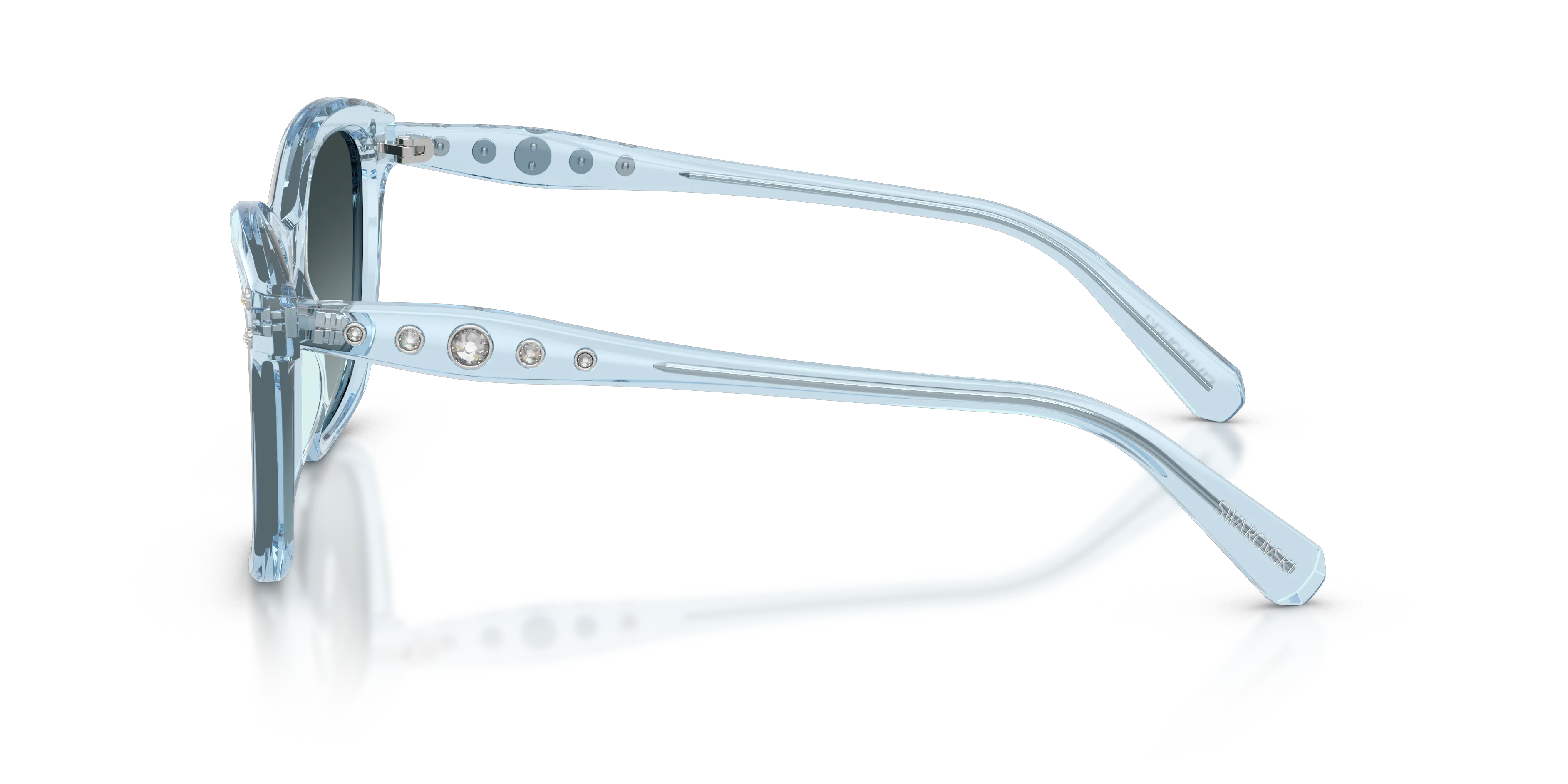 Swarovski SK6063 1078V1 Occhiali da sole Acetato Blu Blu Squadrata Normale Sfumato - immagine 4
