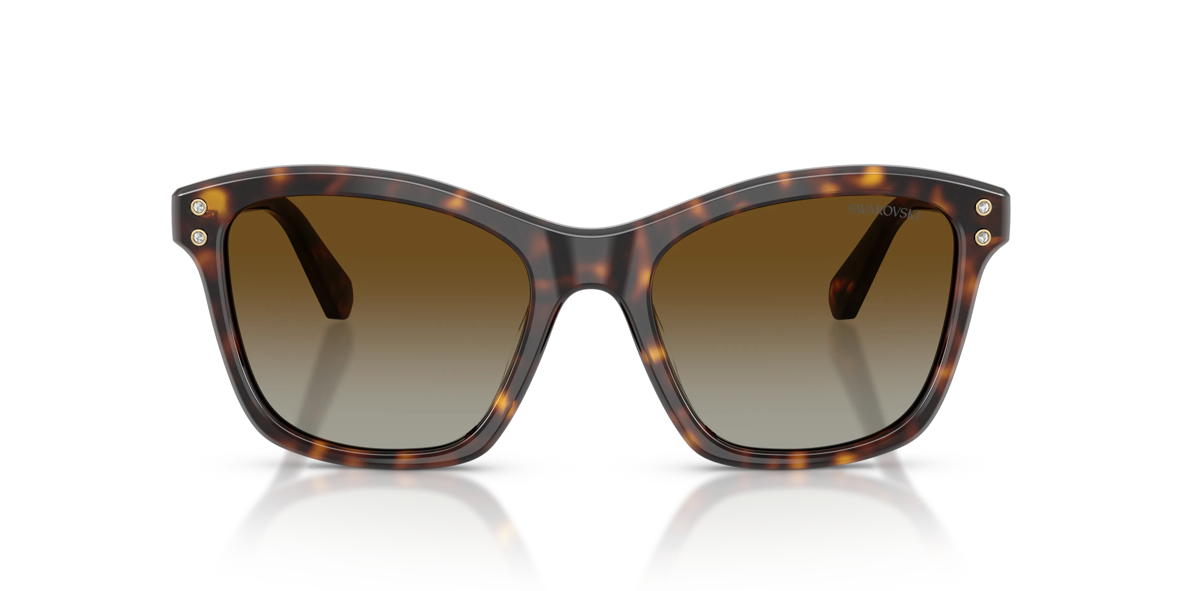 Swarovski SK6063 1002T5 Occhiali da sole Acetato Tartaruga Marrone Squadrata Polarizzata Sfumato - immagine 3