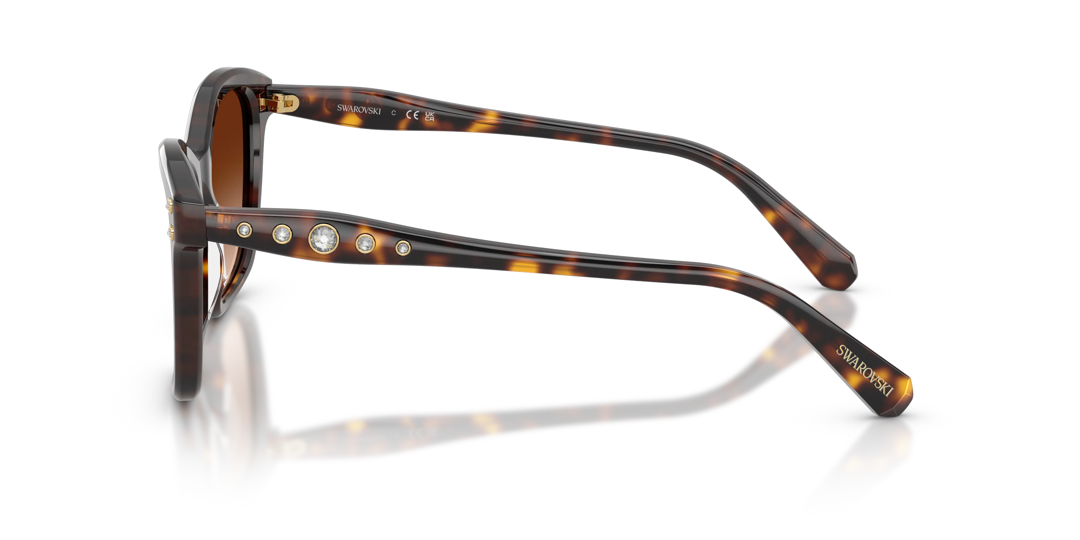Swarovski SK6063 100274 Occhiali da sole Acetato Tartaruga Marrone Squadrata Normale Sfumato - immagine 4