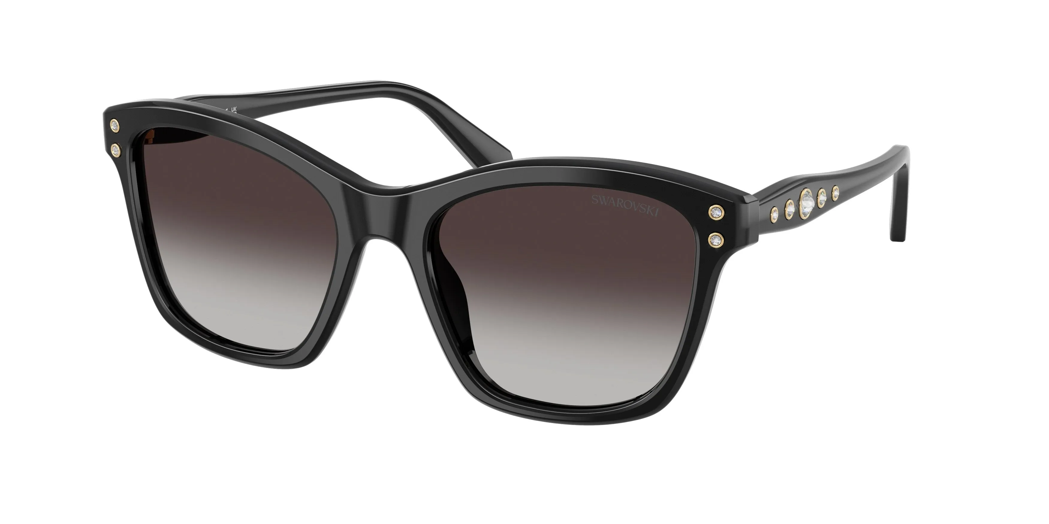 Swarovski SK6063 10018G Occhiali da sole Acetato Nero Grigio Squadrata Normale Sfumato - immagine 1