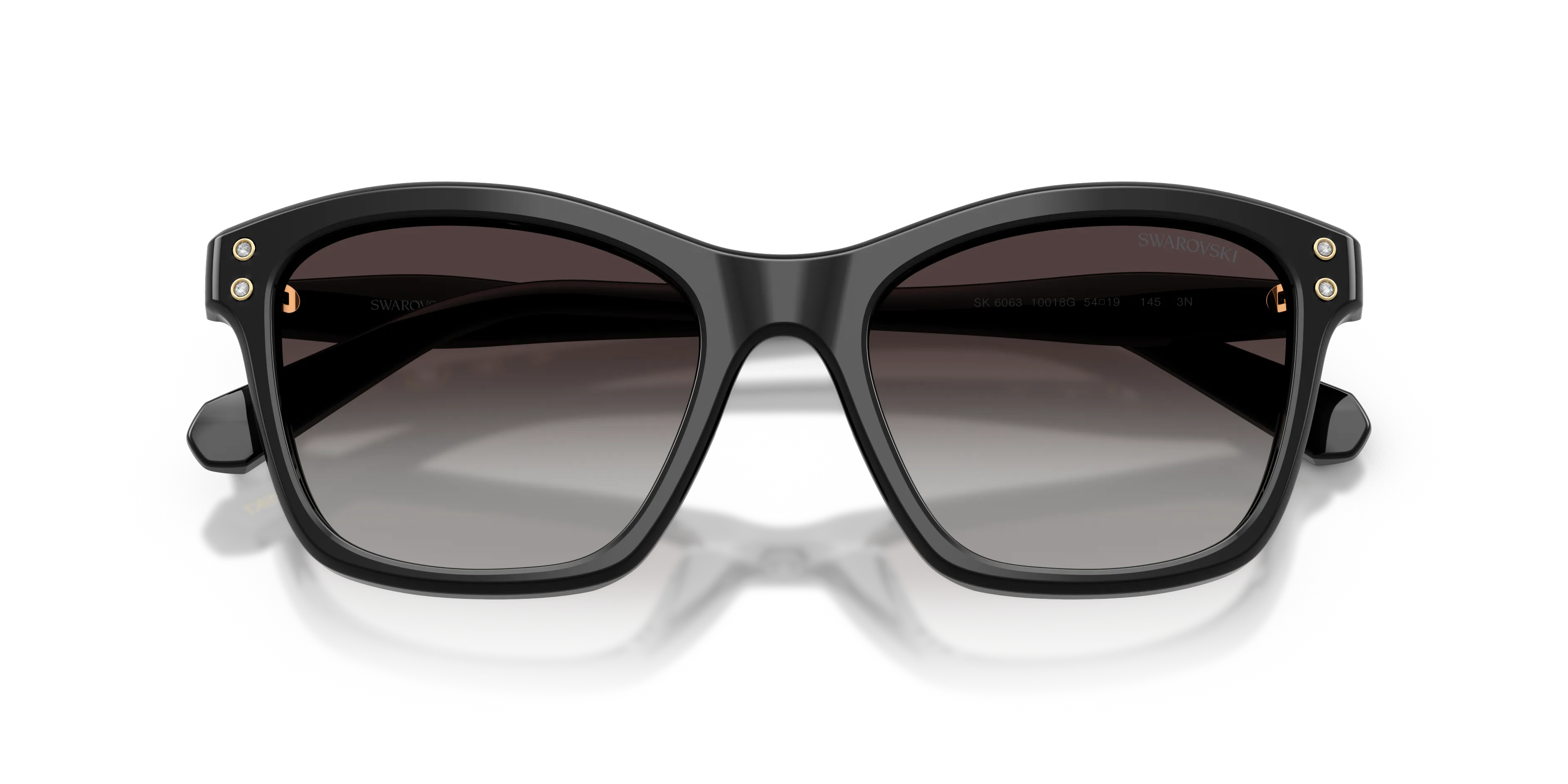 Swarovski SK6063 10018G Occhiali da sole Acetato Nero Grigio Squadrata Normale Sfumato - immagine 2