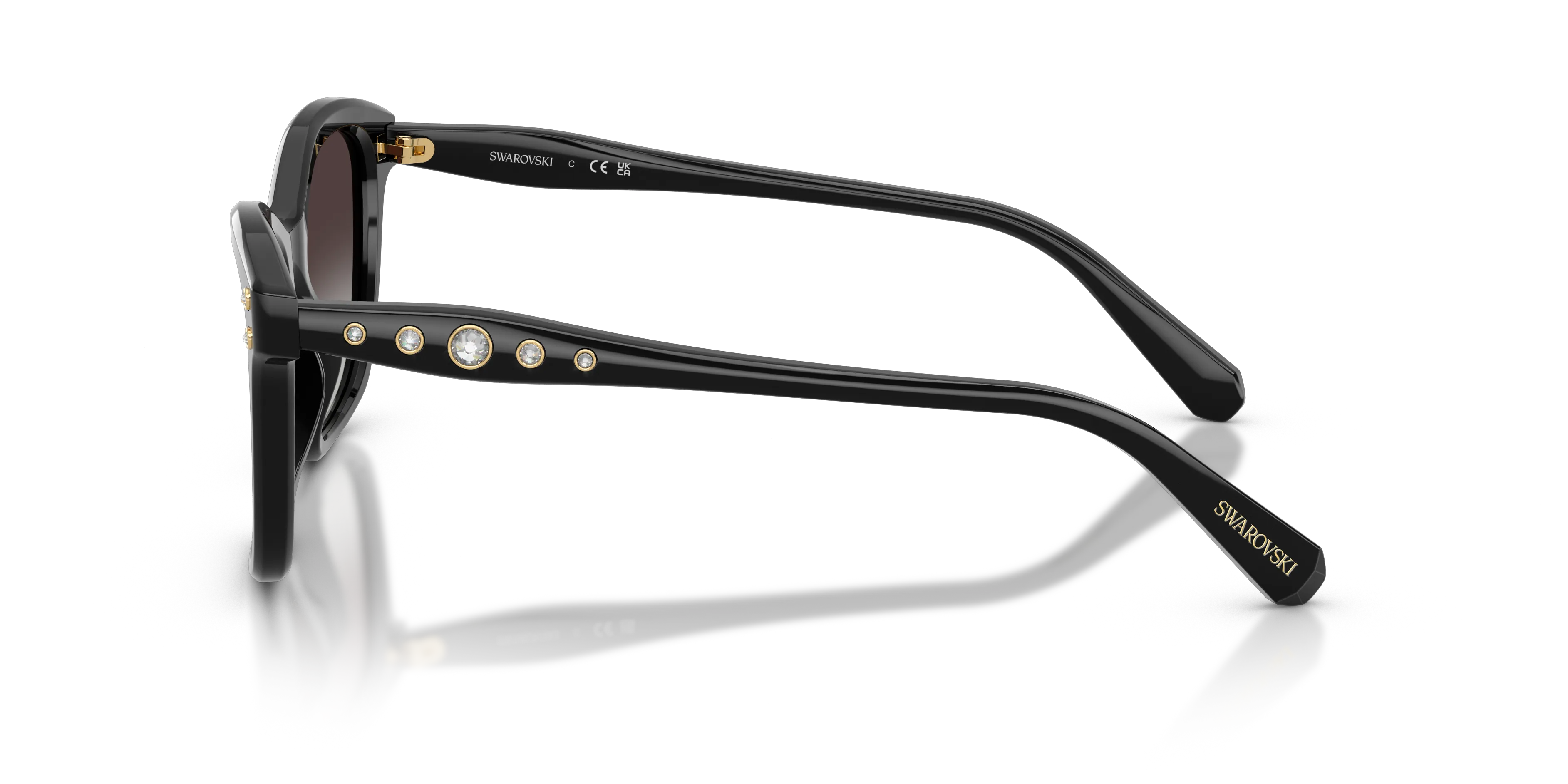 Swarovski SK6063 10018G Occhiali da sole Acetato Nero Grigio Squadrata Normale Sfumato - immagine 4