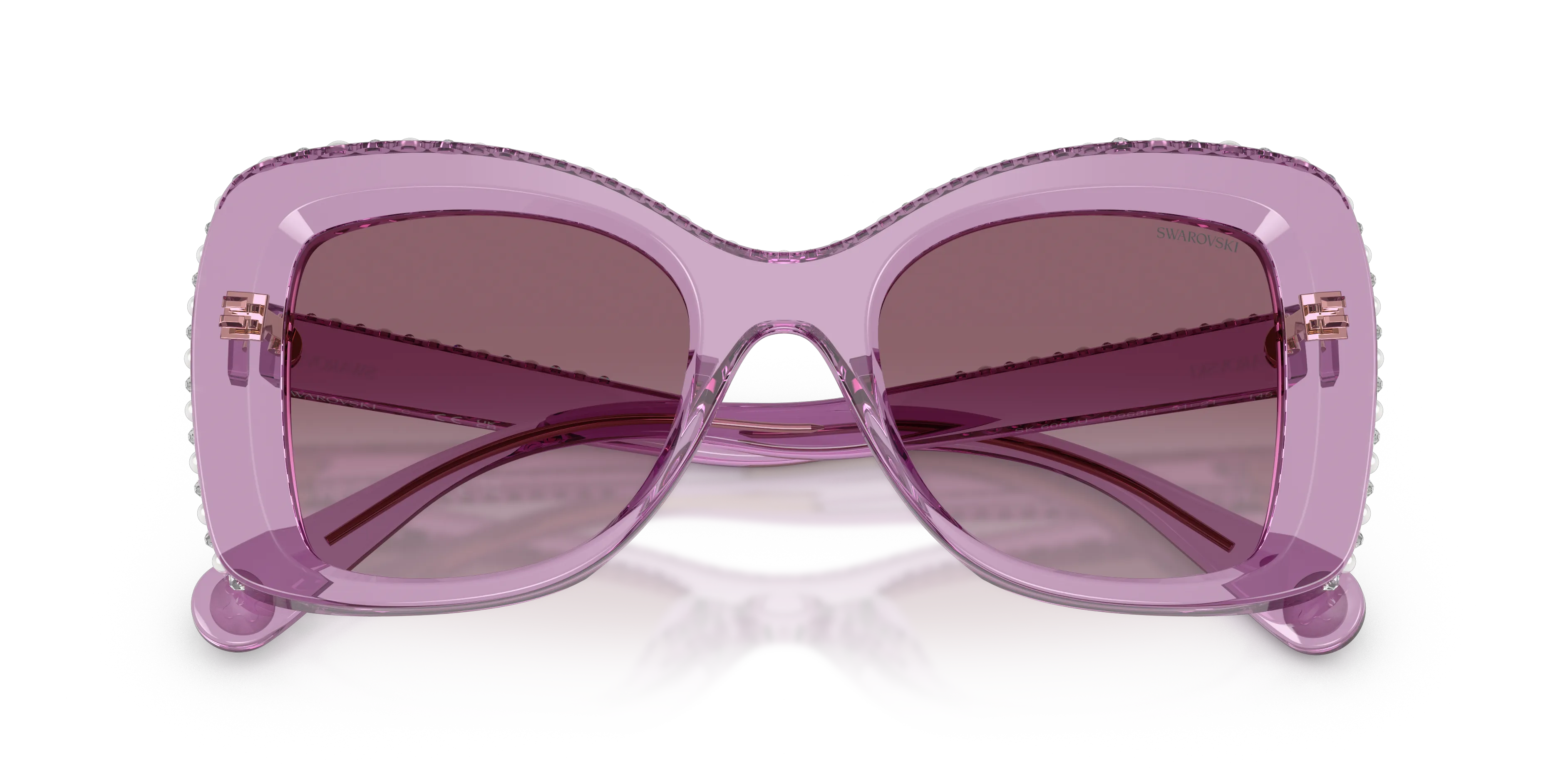 Swarovski SK6062U 10968H Occhiali da sole Acetato Viola Viola Farfalla Normale Sfumato - immagine 2