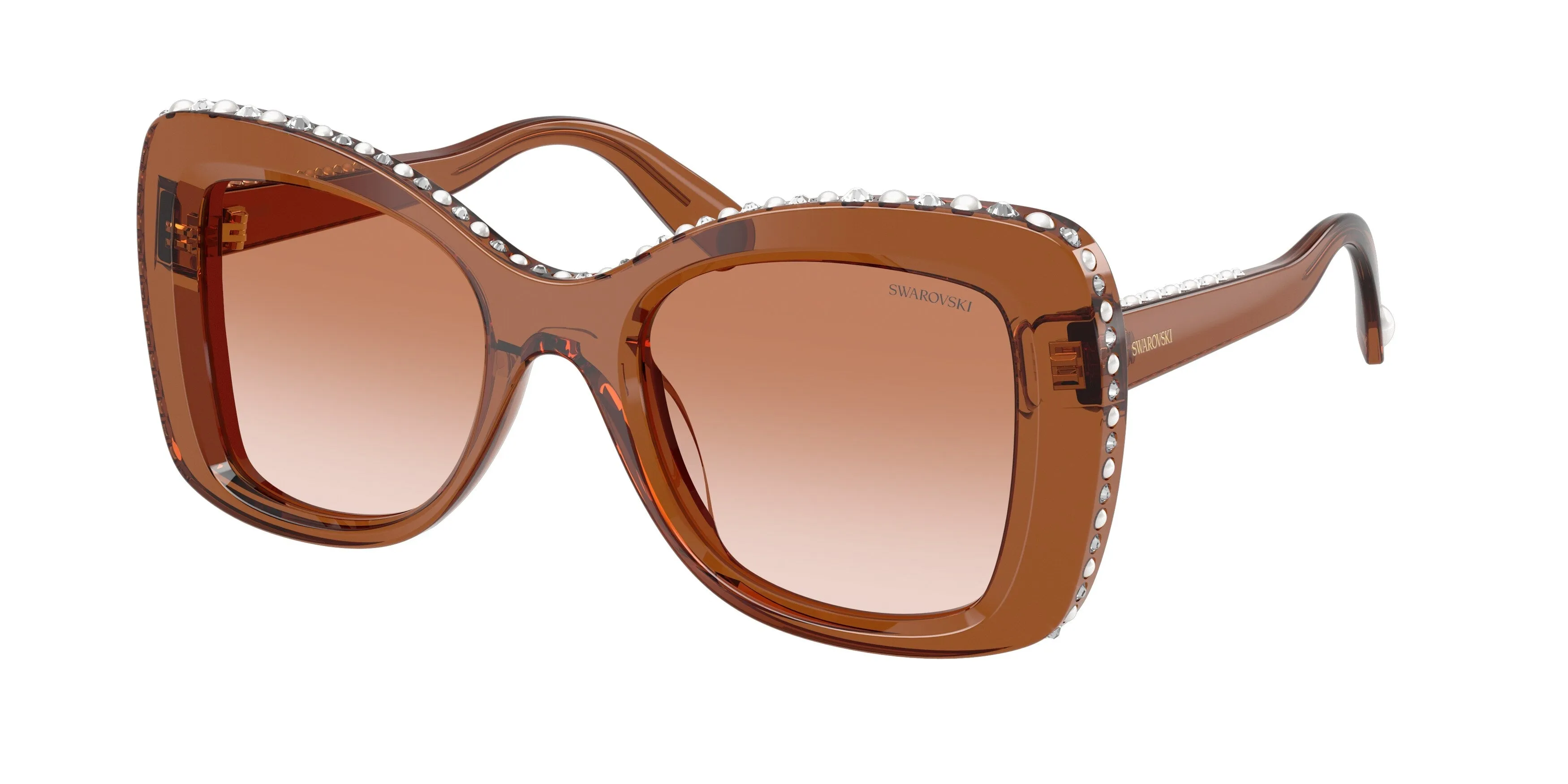 Swarovski SK6062U 109573 Occhiali da sole Acetato Marrone Marrone Farfalla Normale Sfumato - immagine 1
