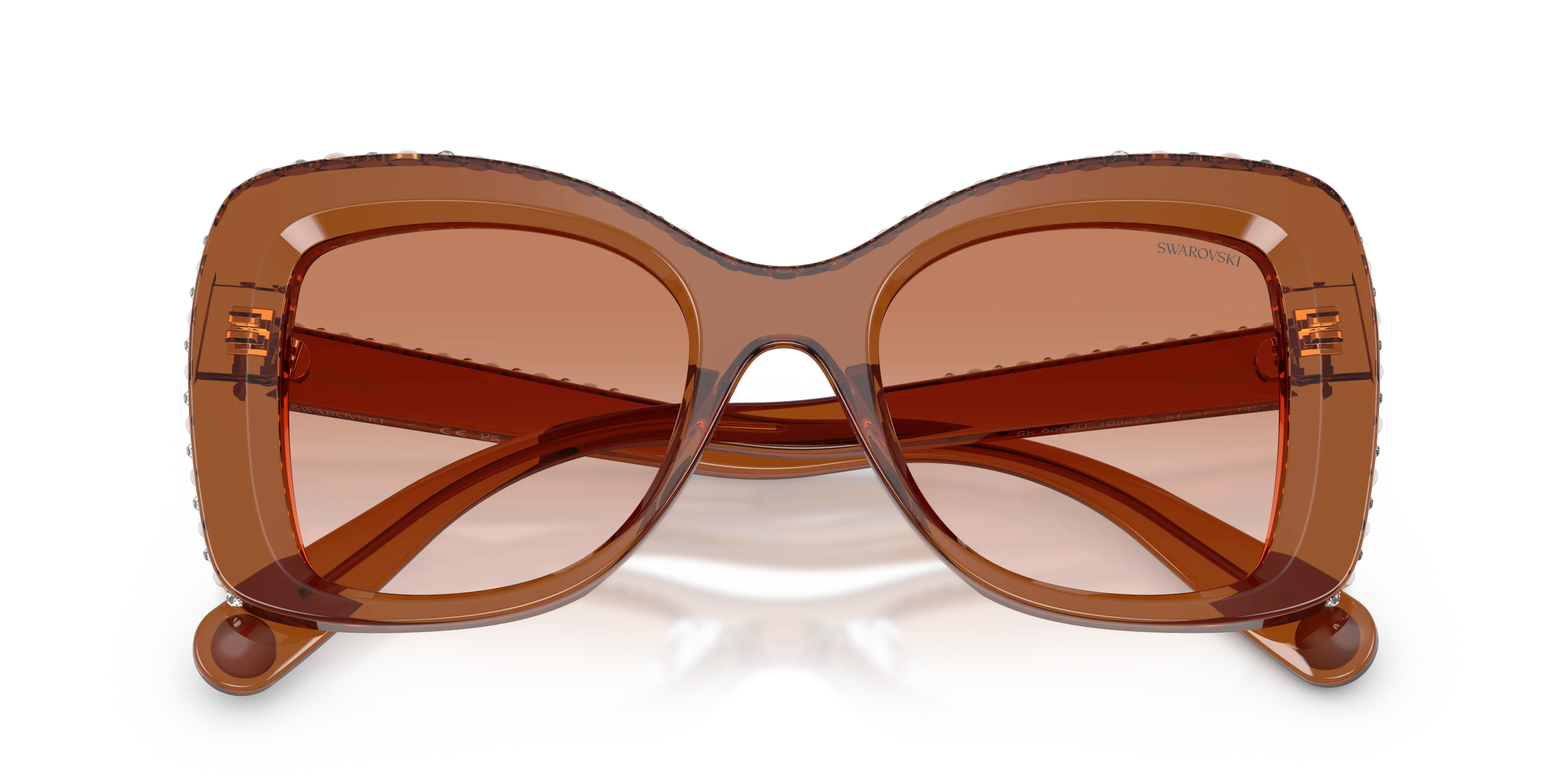 Swarovski SK6062U 109573 Occhiali da sole Acetato Marrone Marrone Farfalla Normale Sfumato - immagine 2