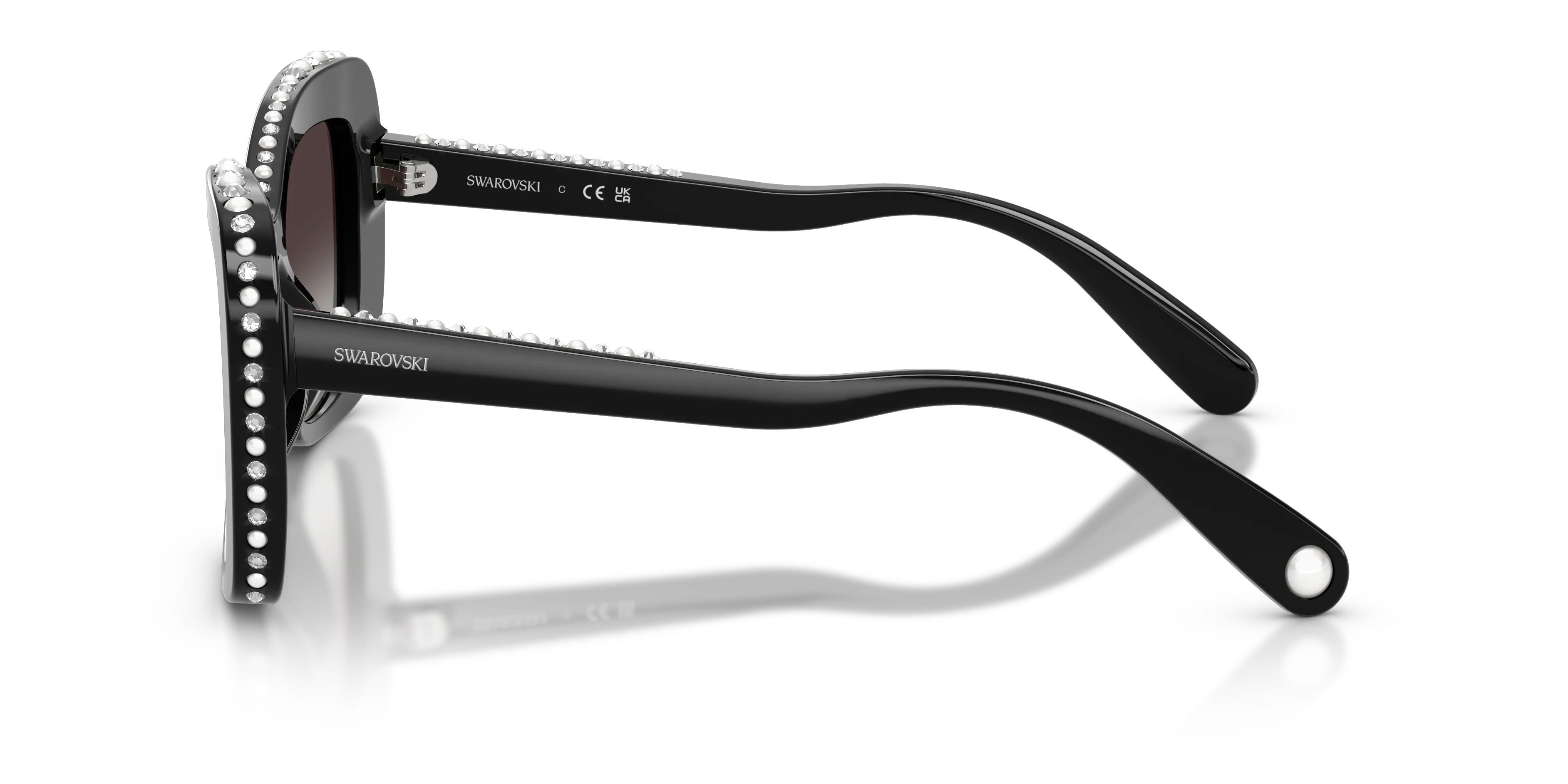 Swarovski SK6062U 10938G Occhiali da sole Acetato Nero Grigio Farfalla Normale Sfumato - immagine 4