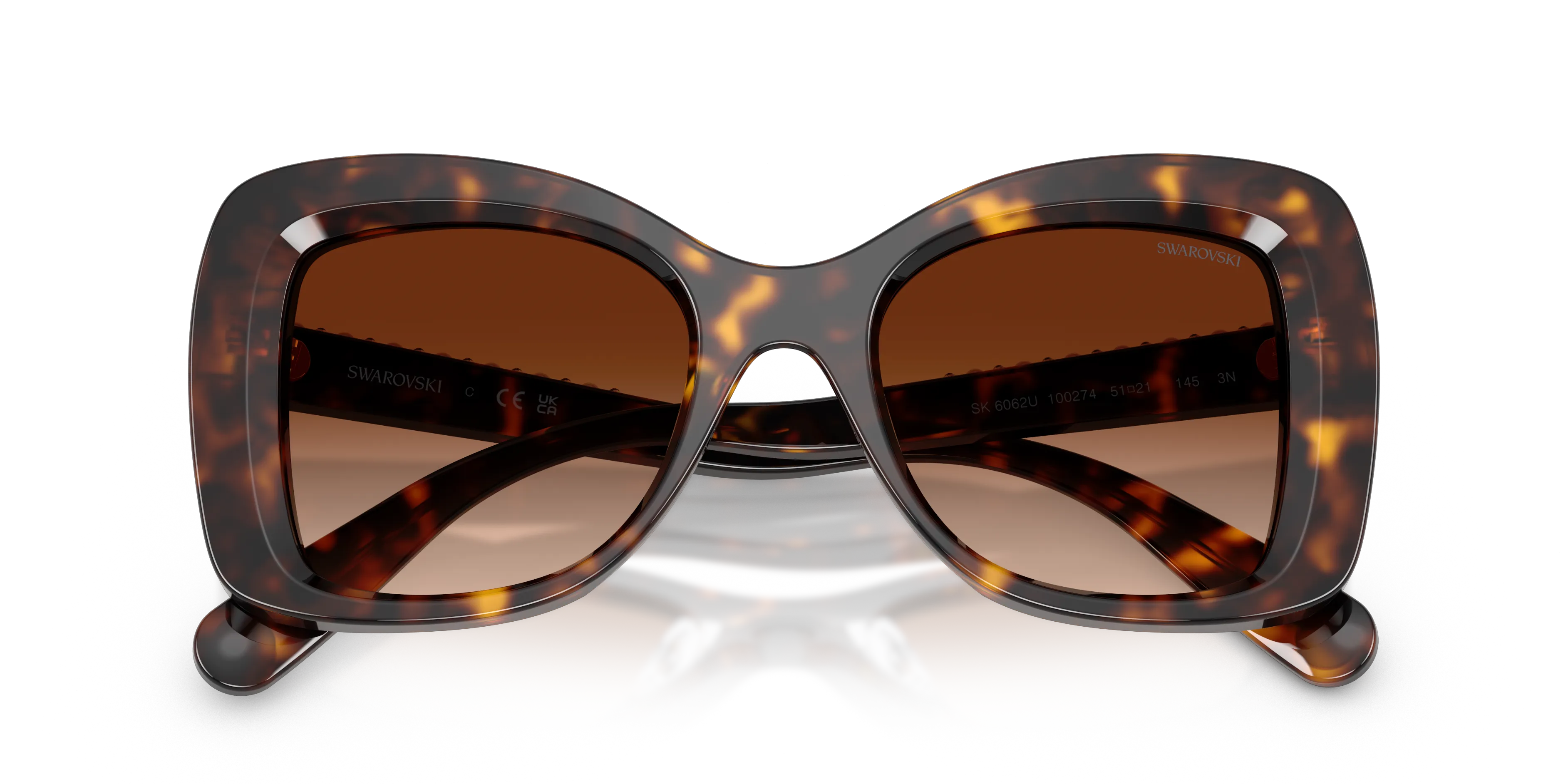 Swarovski SK6062U 100274 Occhiali da sole Acetato Tartaruga Marrone Farfalla Normale Sfumato - immagine 2