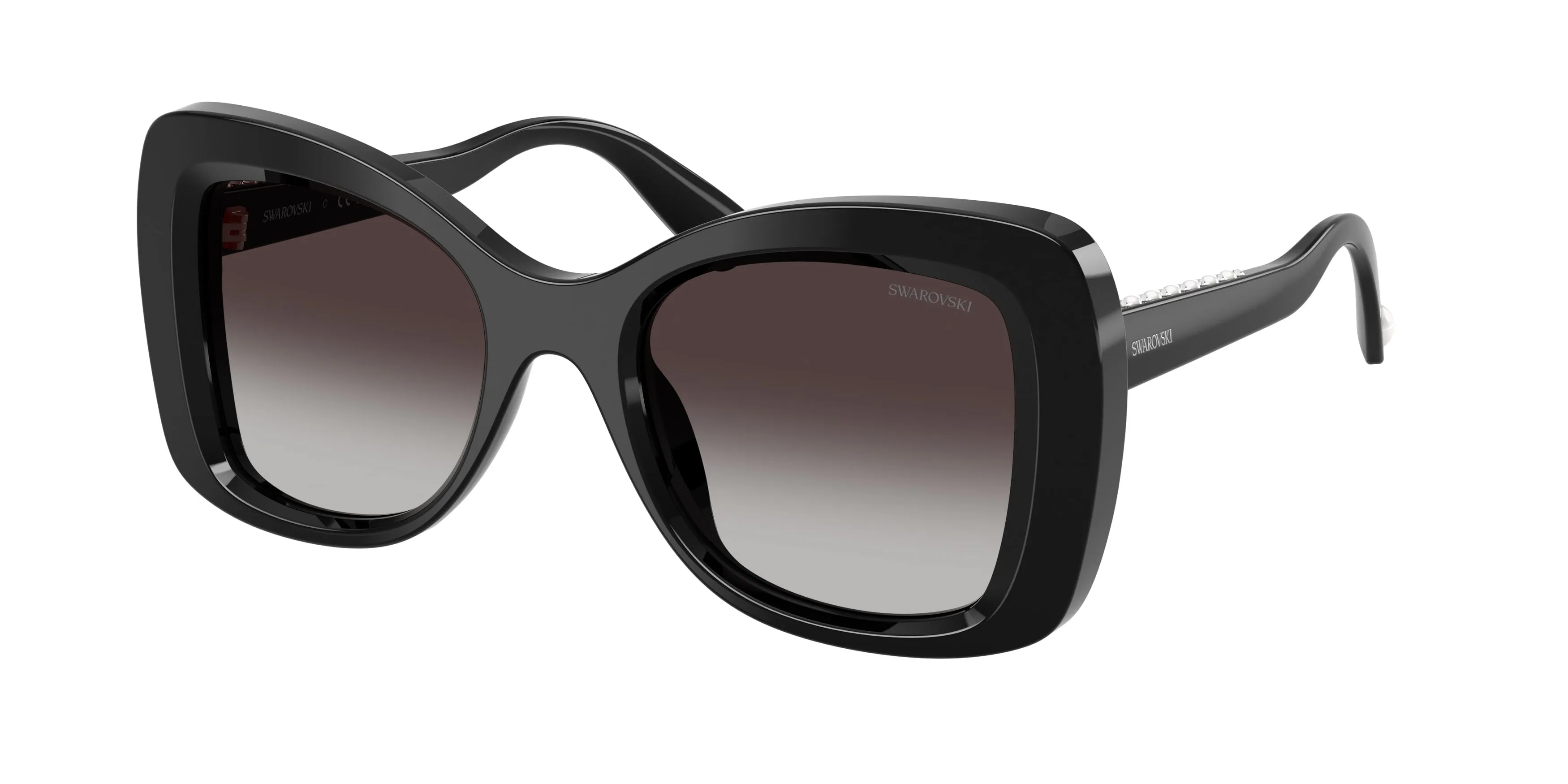 Swarovski SK6062U 10018G Occhiali da sole Acetato Nero Grigio Farfalla Normale Sfumato - immagine 1