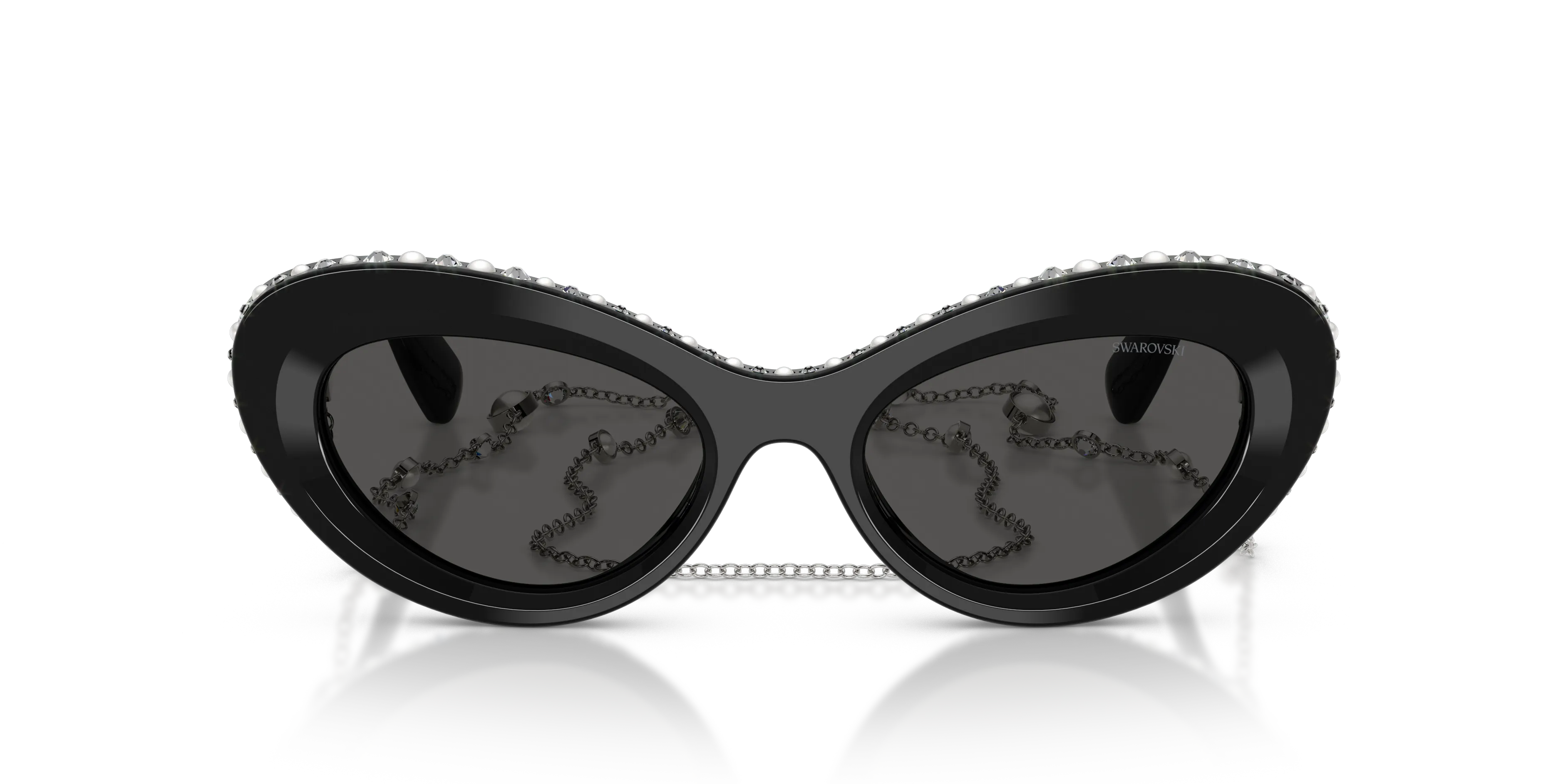 Swarovski SK6061U 110687 Occhiali da sole Acetato Nero Grigio Cat Eye Normale - immagine 3
