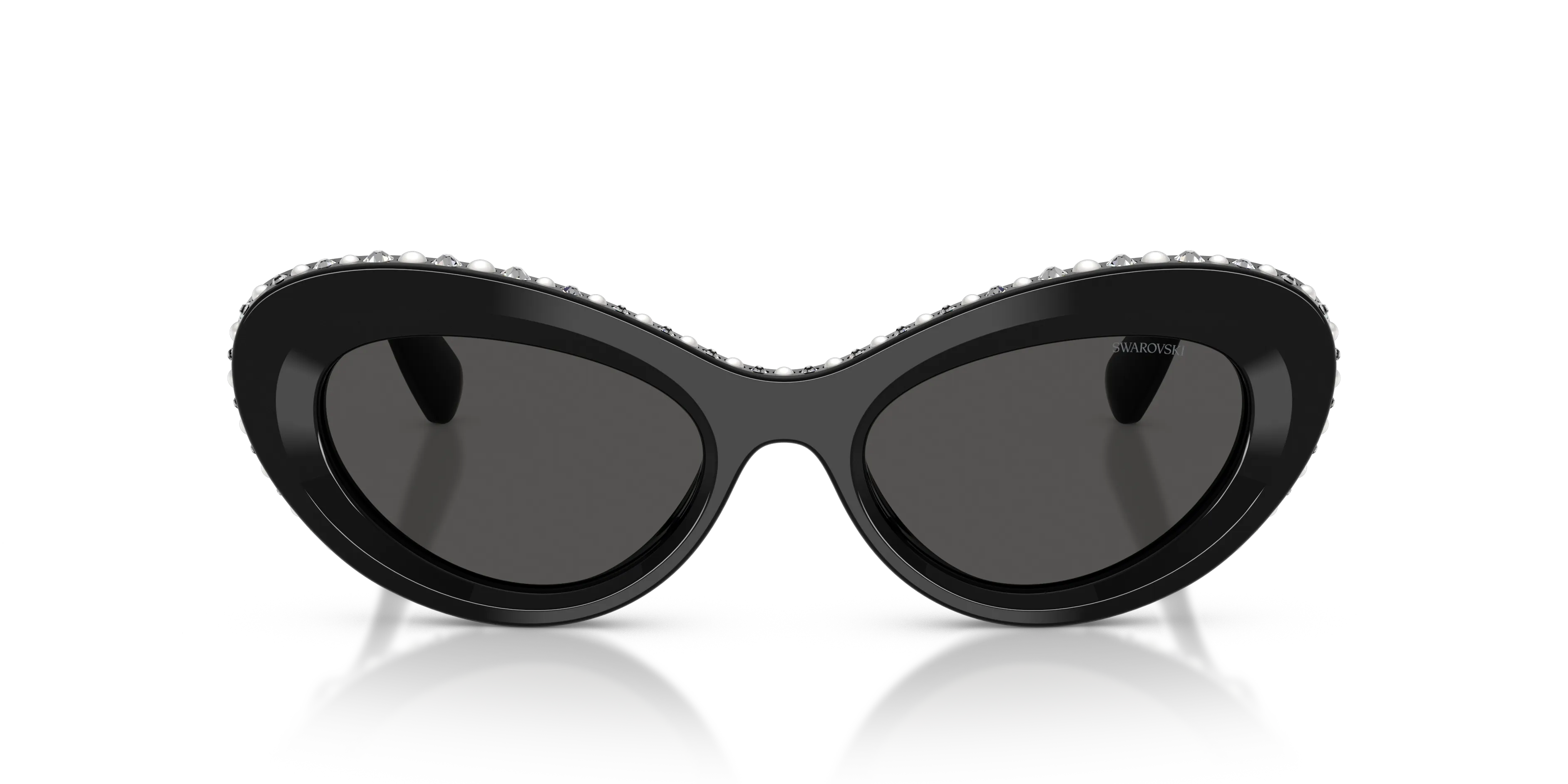 Swarovski SK6061U 109387 Occhiali da sole Acetato Nero Grigio Cat Eye Normale - immagine 3
