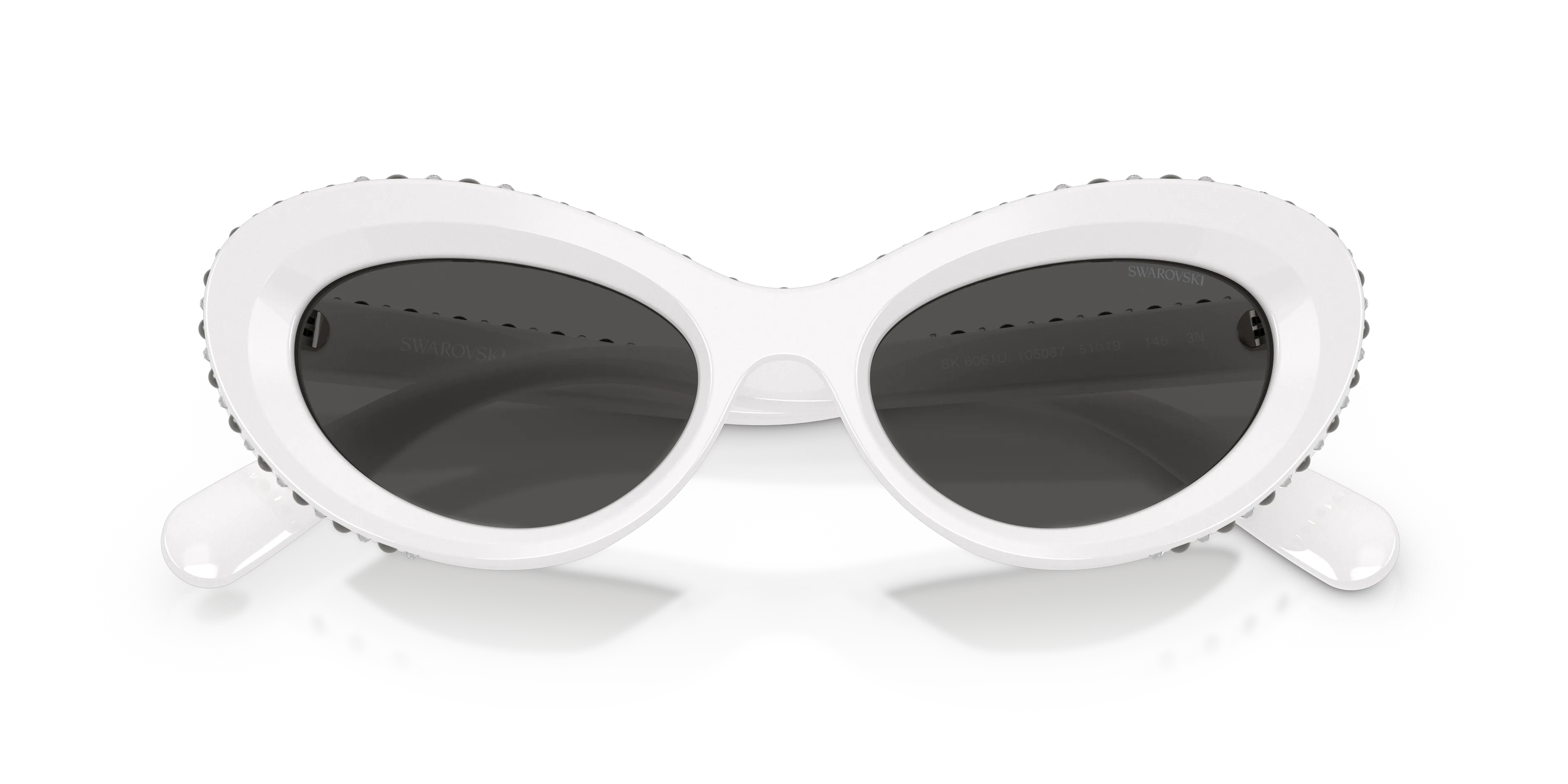 Swarovski SK6061U 105087 Occhiali da sole Acetato Bianco Grigio Cat Eye Normale - immagine 2