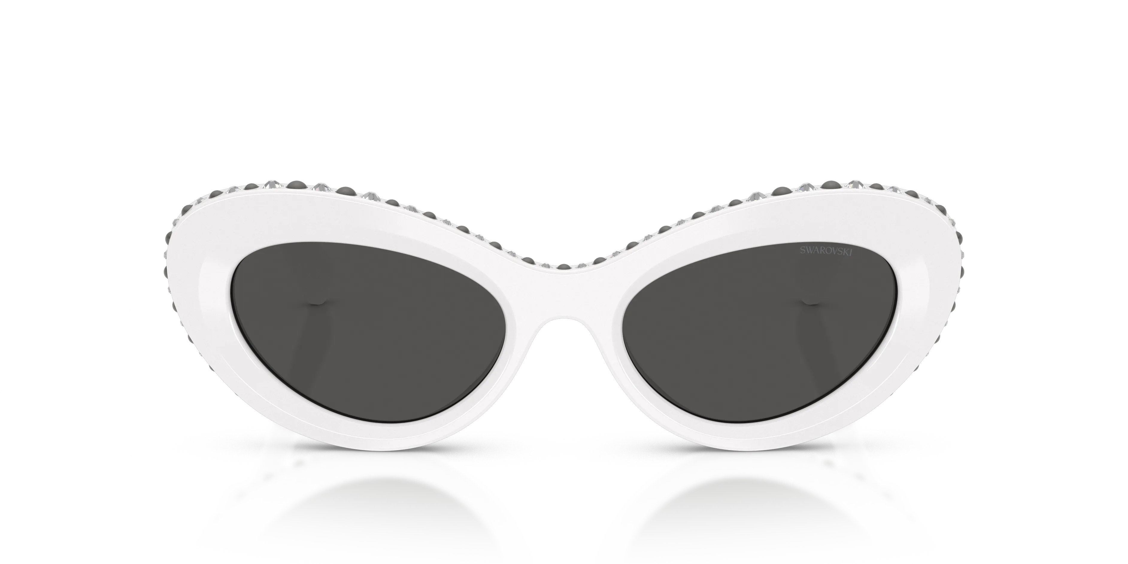 Swarovski SK6061U 105087 Occhiali da sole Acetato Bianco Grigio Cat Eye Normale - immagine 3