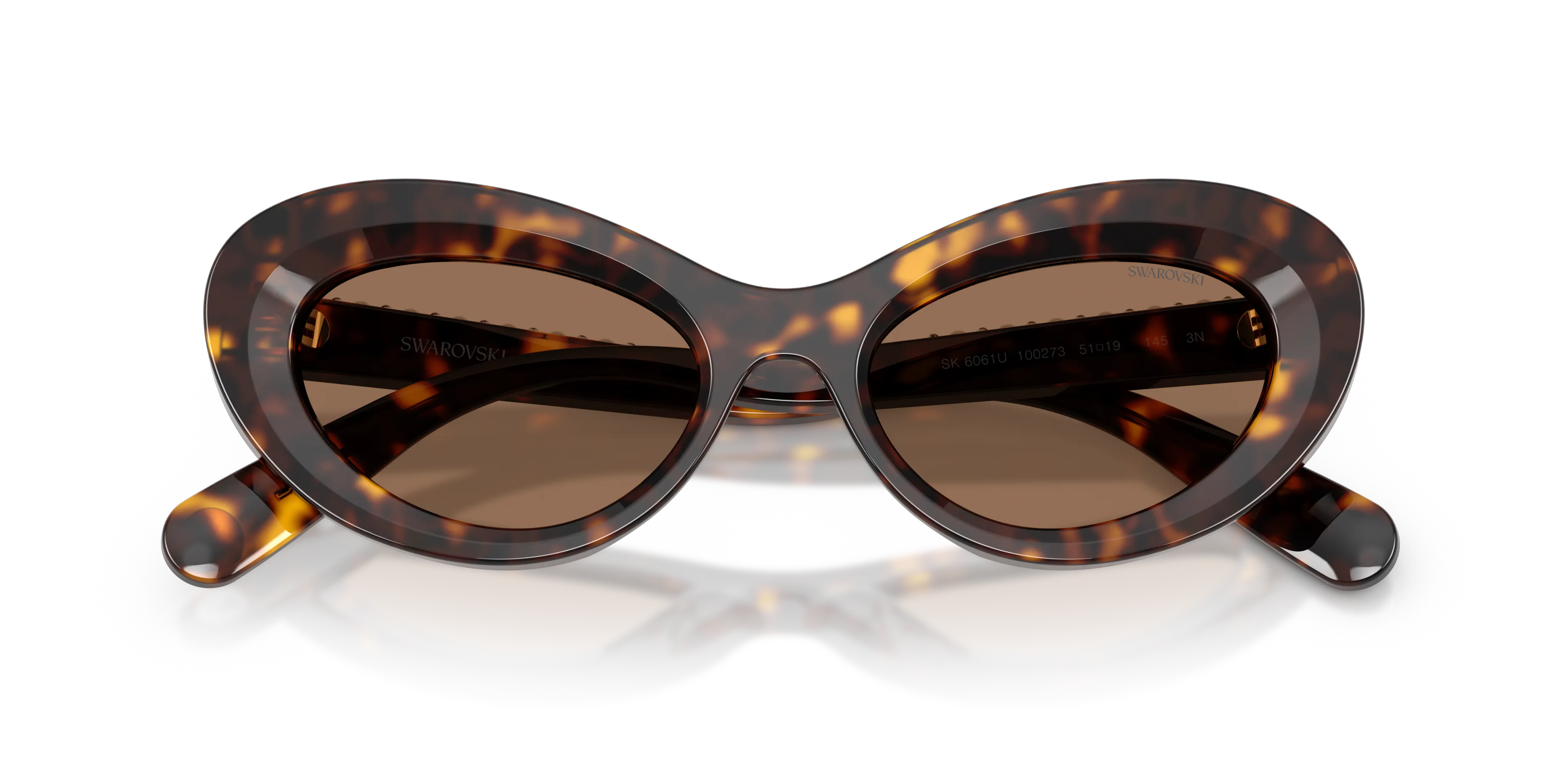 Swarovski SK6061U 100273 Occhiali da sole Acetato Tartaruga Marrone Cat Eye Normale - immagine 2