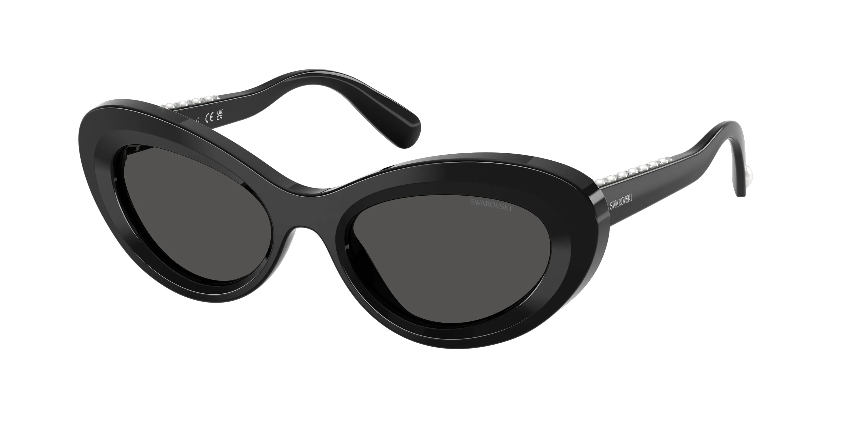 Swarovski SK6061U 100187 Occhiali da sole Acetato Nero Grigio Cat Eye Normale - immagine 1