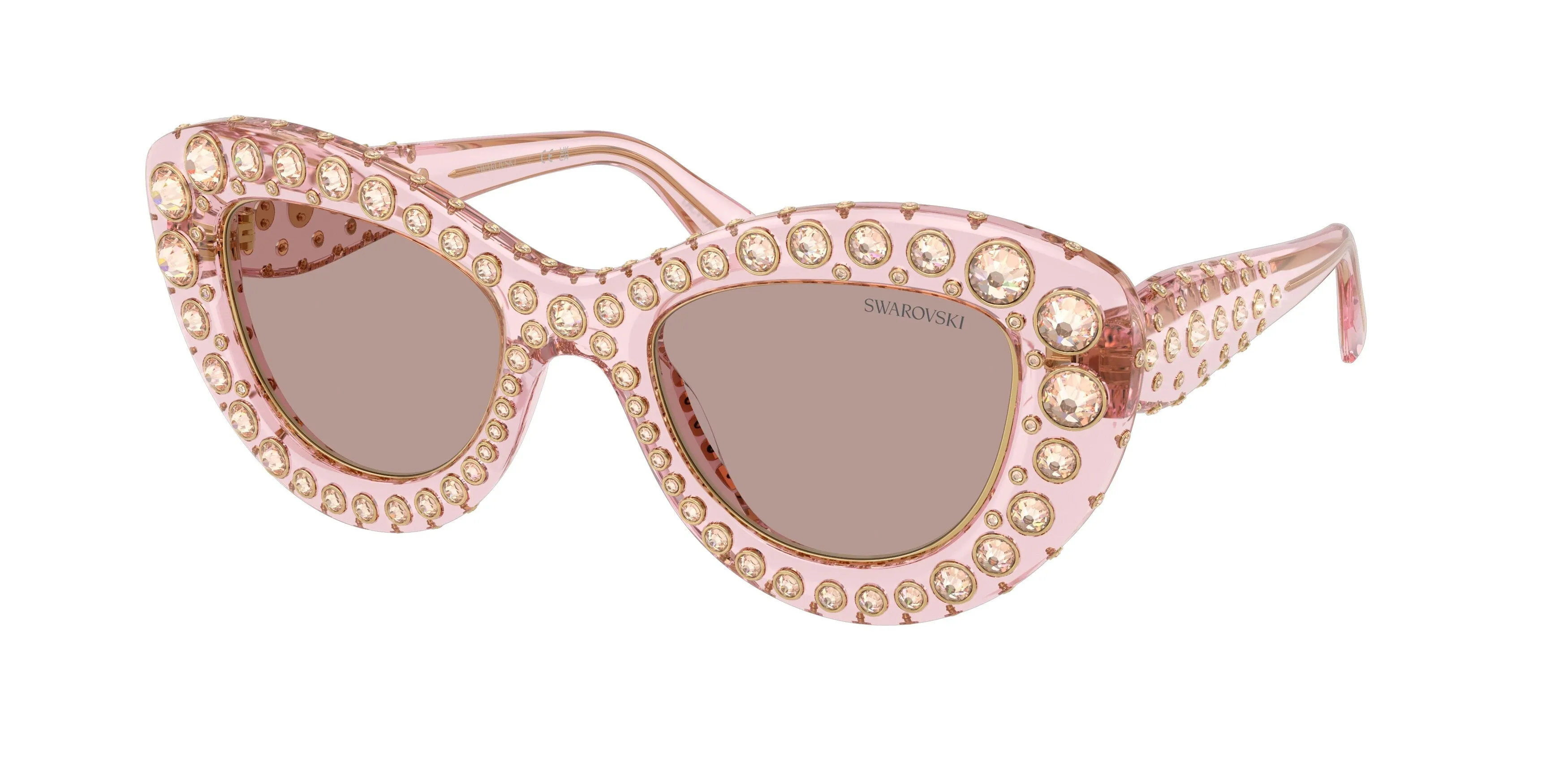 Swarovski SK6060 30017N Occhiali da sole Acetato Rosa Marrone Cat Eye Normale - immagine 1