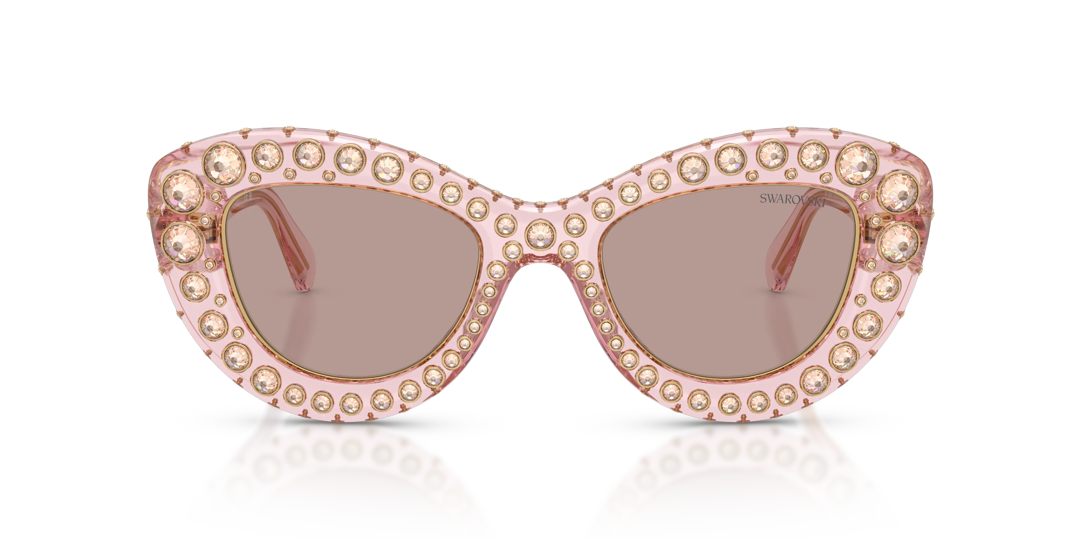 Swarovski SK6060 30017N Occhiali da sole Acetato Rosa Marrone Cat Eye Normale - immagine 3