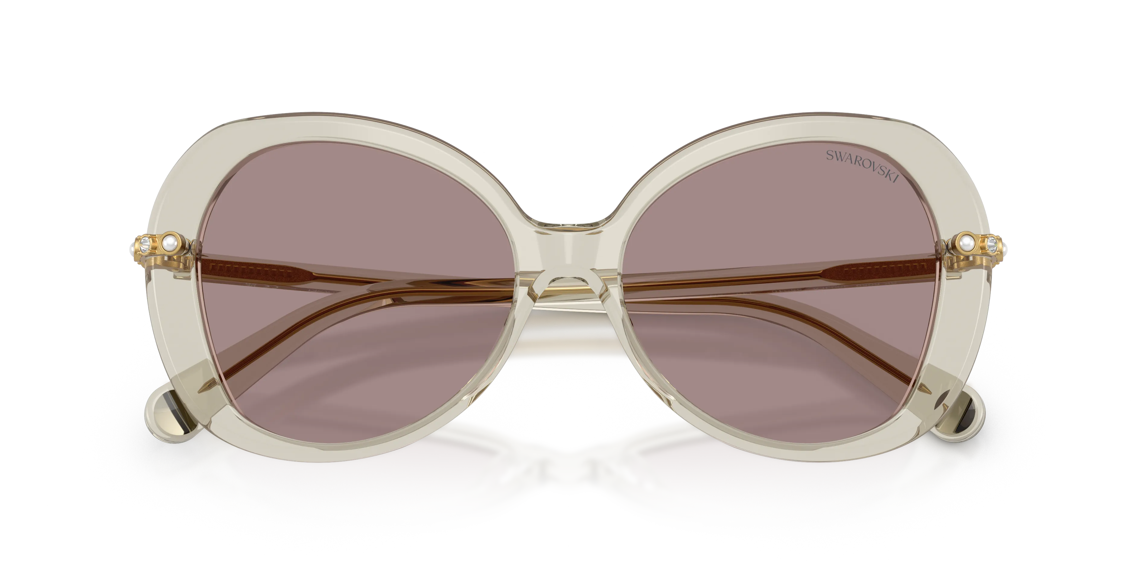 Swarovski SK6059 3003LA Occhiali da sole Acetato Marrone Viola Farfalla Normale - immagine 2