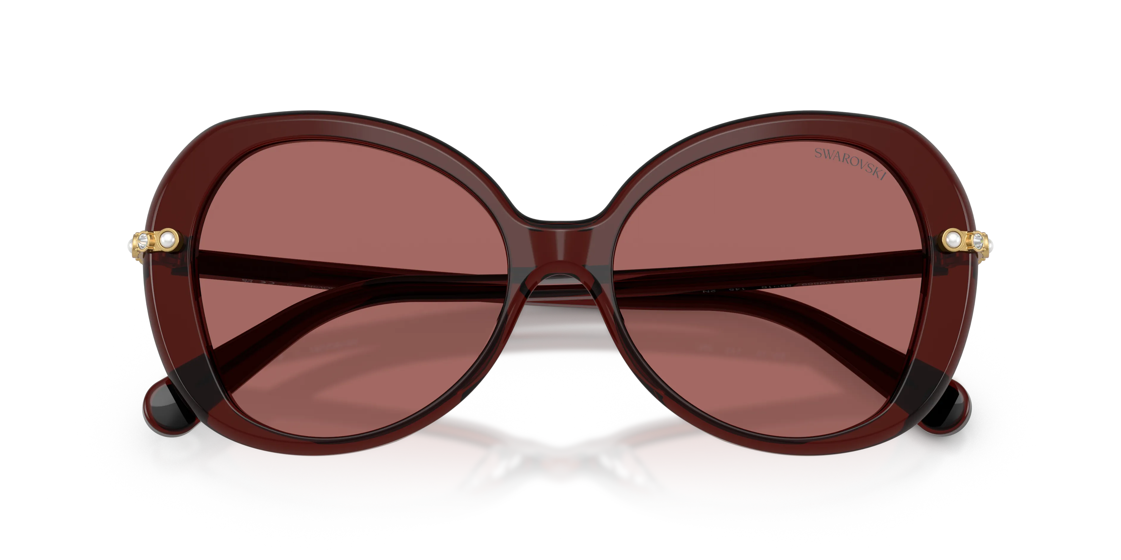 Swarovski SK6059 109869 Occhiali da sole Acetato Rosso Viola Farfalla Normale - immagine 2