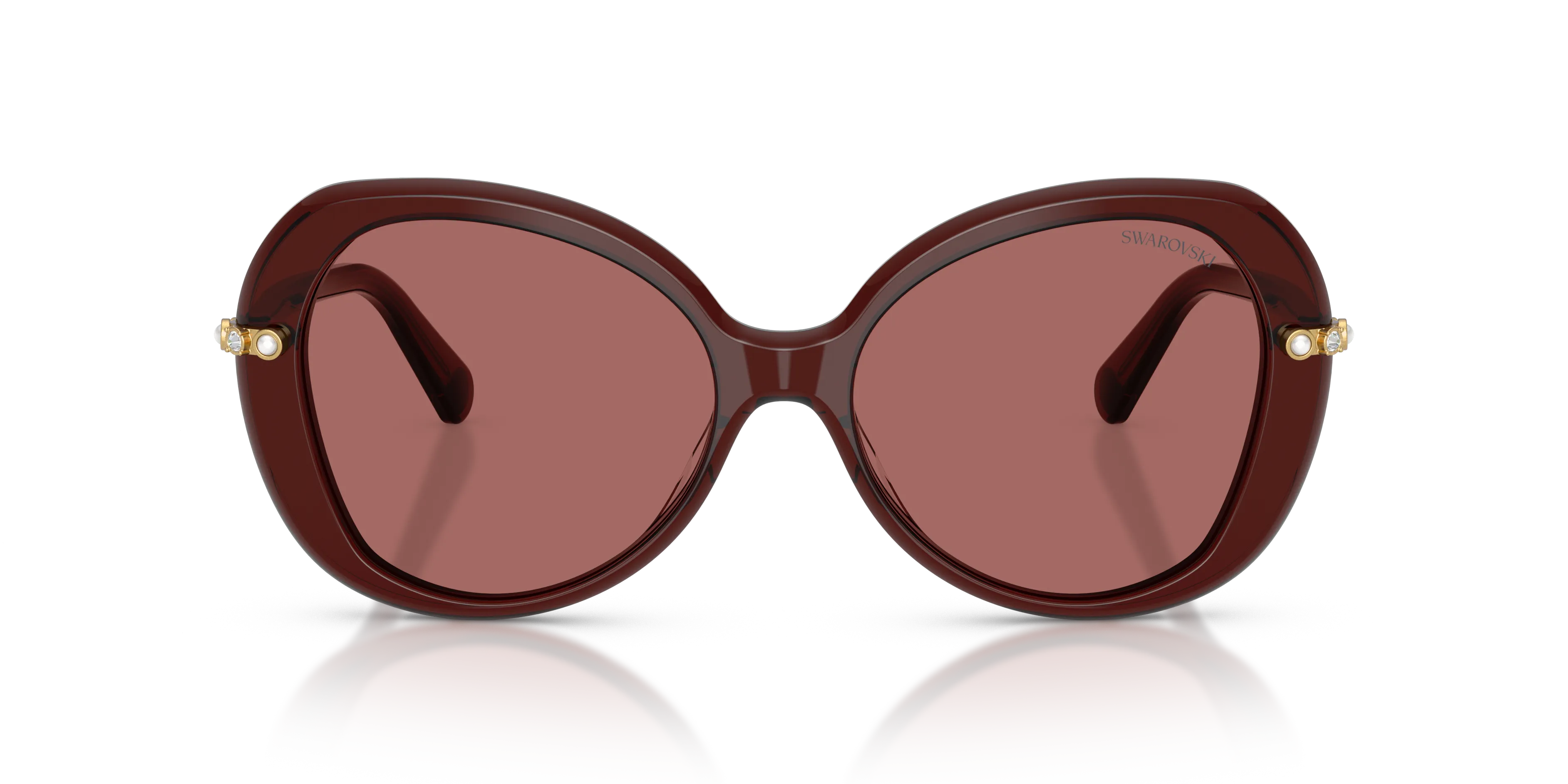Swarovski SK6059 109869 Occhiali da sole Acetato Rosso Viola Farfalla Normale - immagine 3