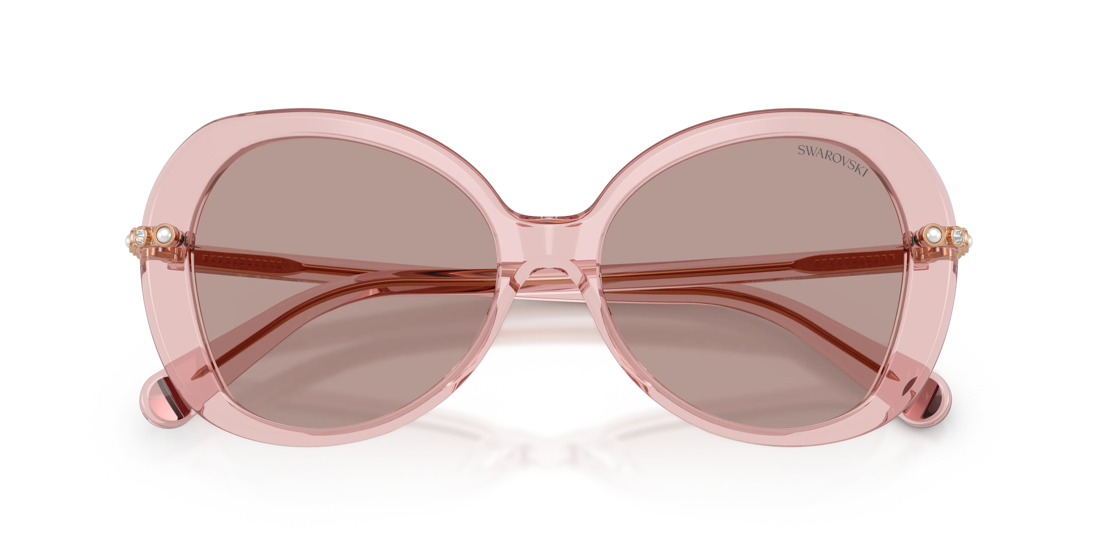 Swarovski SK6059 10977N Occhiali da sole Acetato Rosa Marrone Farfalla Normale - immagine 2