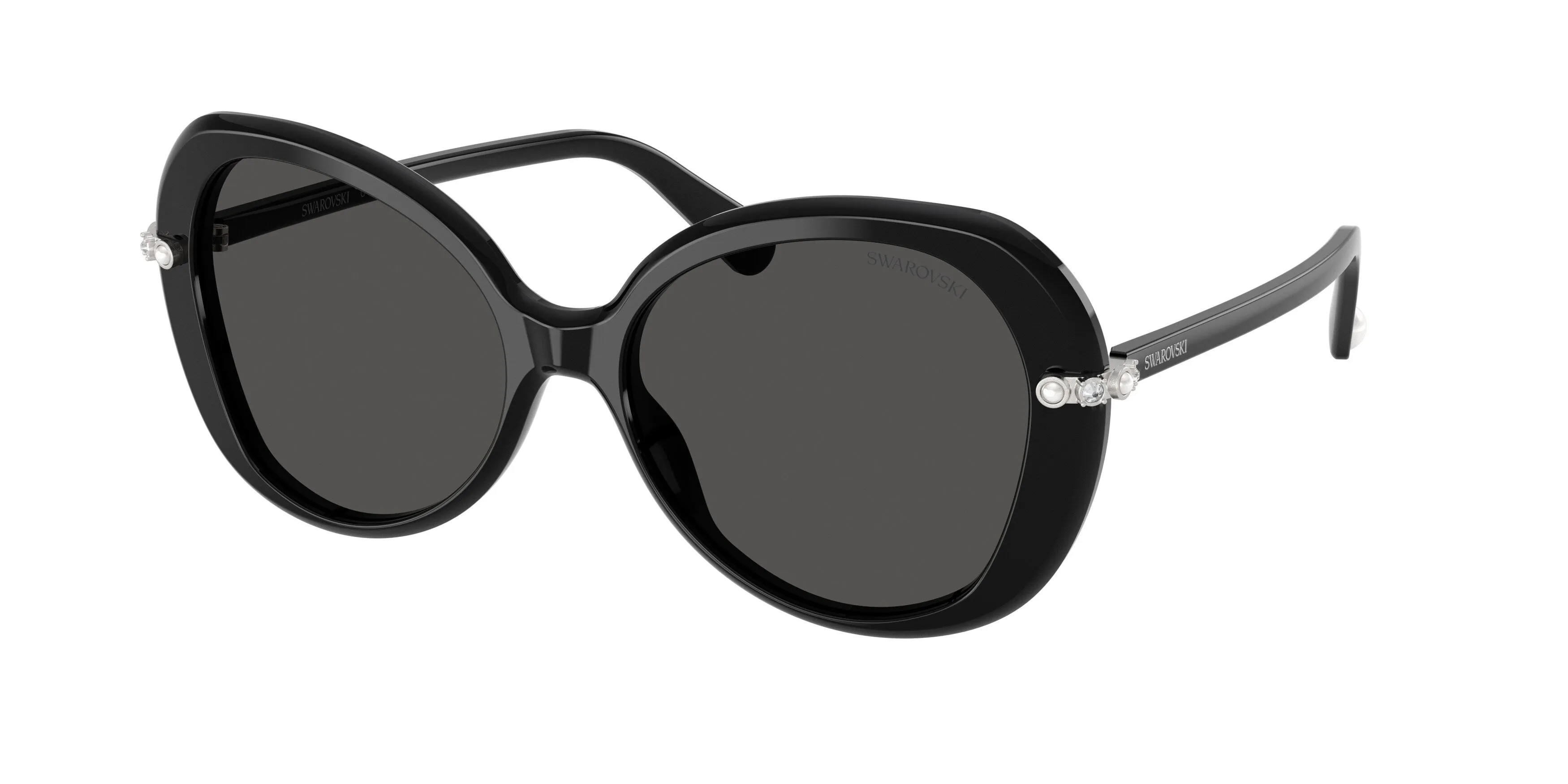 Swarovski SK6059 103887 Occhiali da sole Acetato Nero Grigio Farfalla Normale - immagine 1