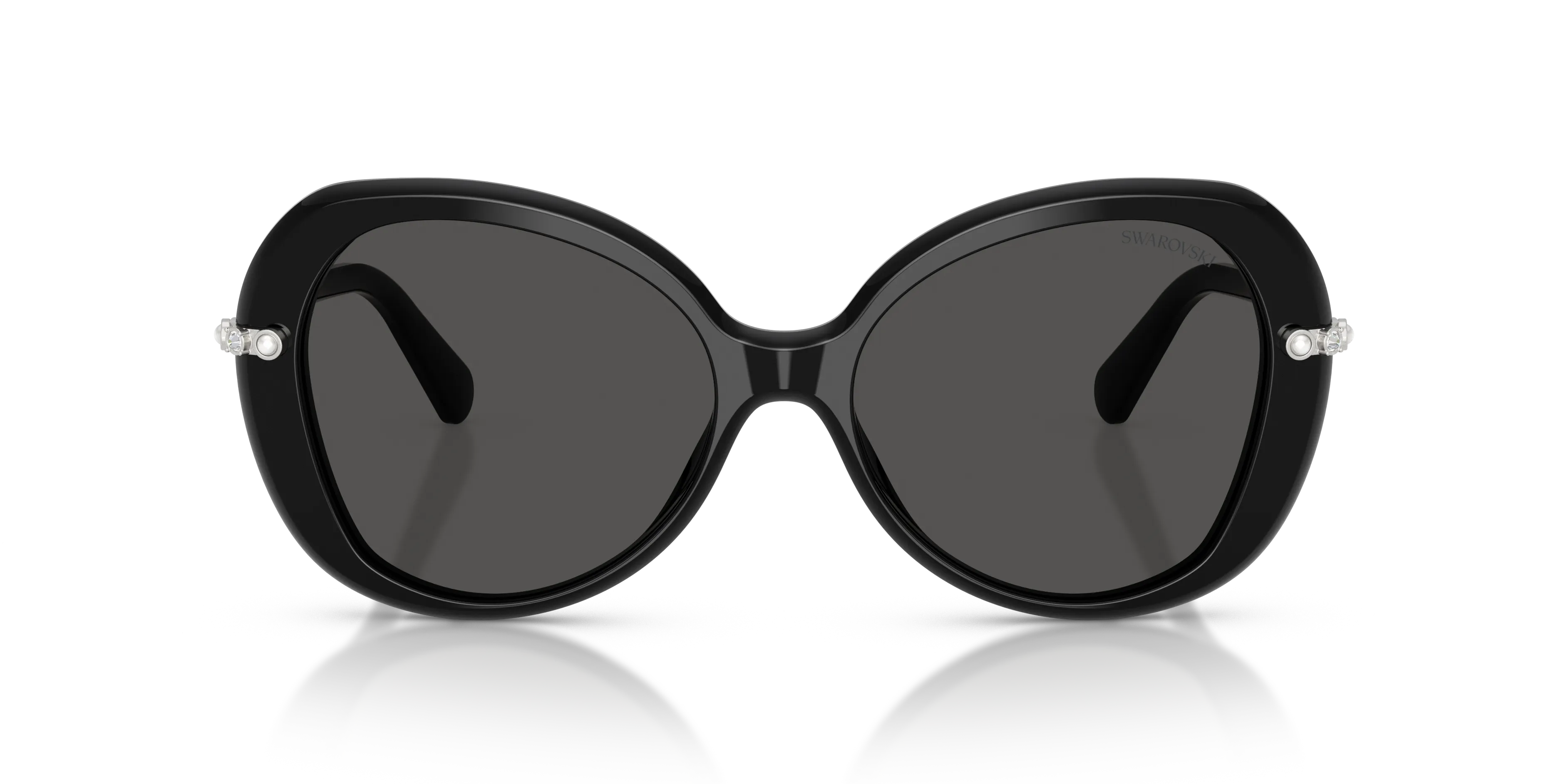 Swarovski SK6059 103887 Occhiali da sole Acetato Nero Grigio Farfalla Normale - immagine 3