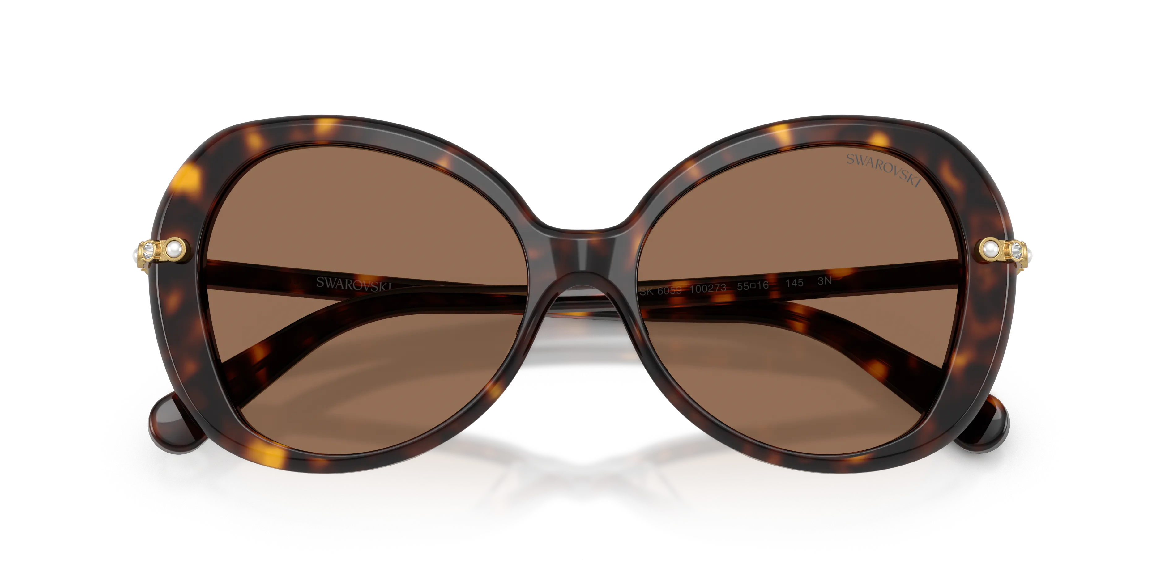 Swarovski SK6059 100273 Occhiali da sole Acetato Tartaruga Marrone Farfalla Normale - immagine 2