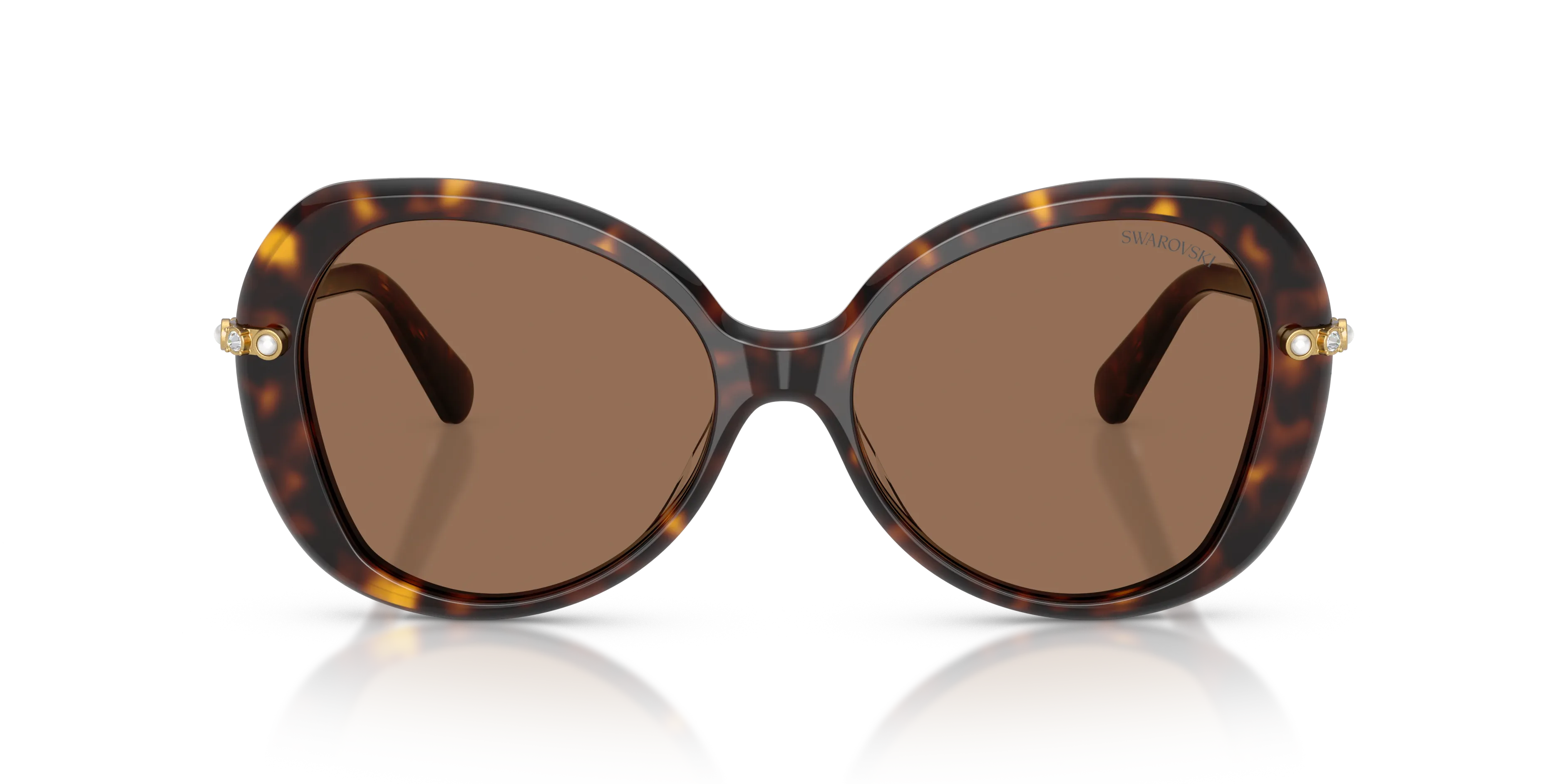 Swarovski SK6059 100273 Occhiali da sole Acetato Tartaruga Marrone Farfalla Normale - immagine 3