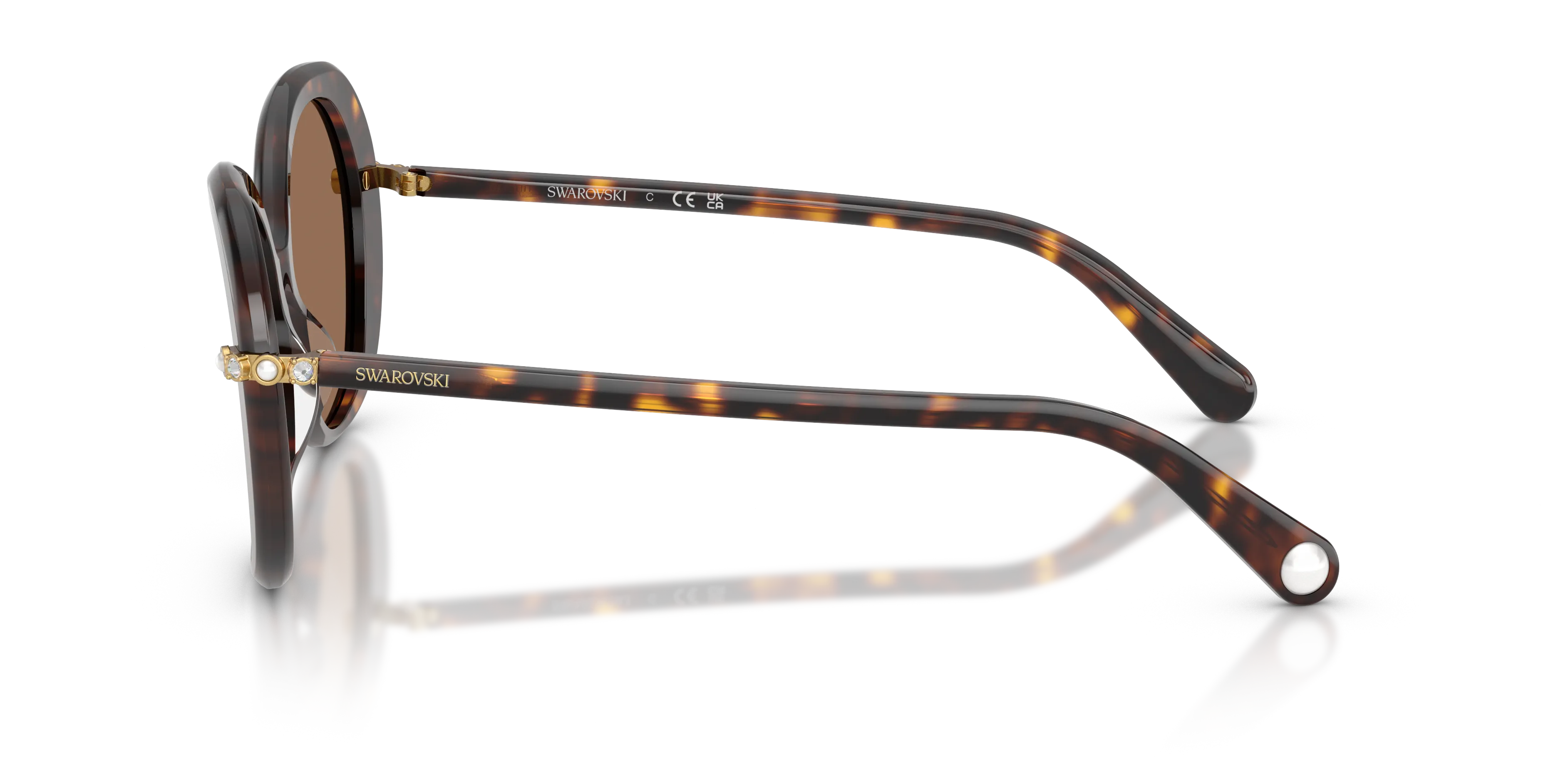 Swarovski SK6059 100273 Occhiali da sole Acetato Tartaruga Marrone Farfalla Normale - immagine 4
