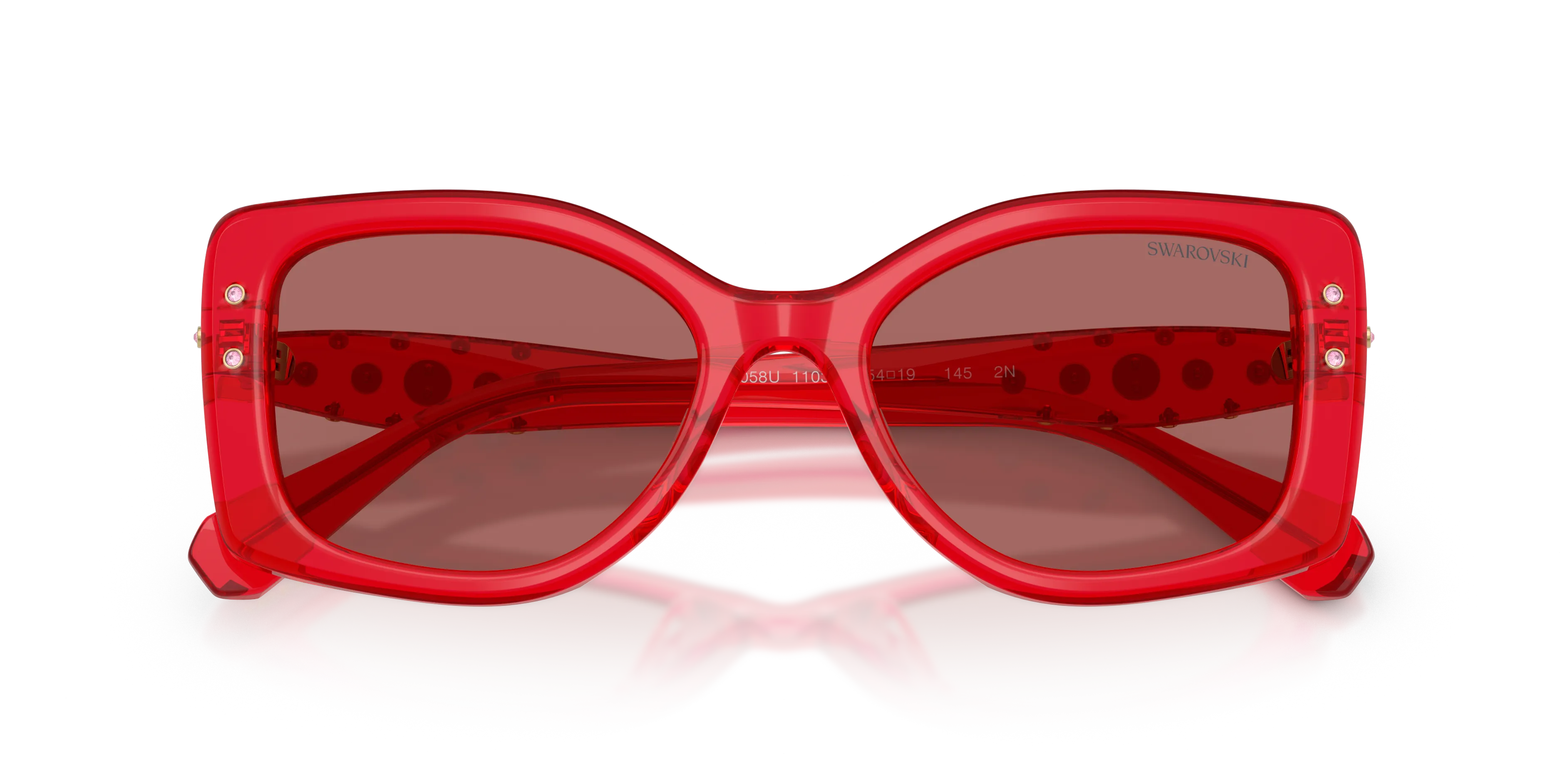 Swarovski SK6058U 110369 Occhiali da sole Acetato Rosso Viola Pillow Normale - immagine 2