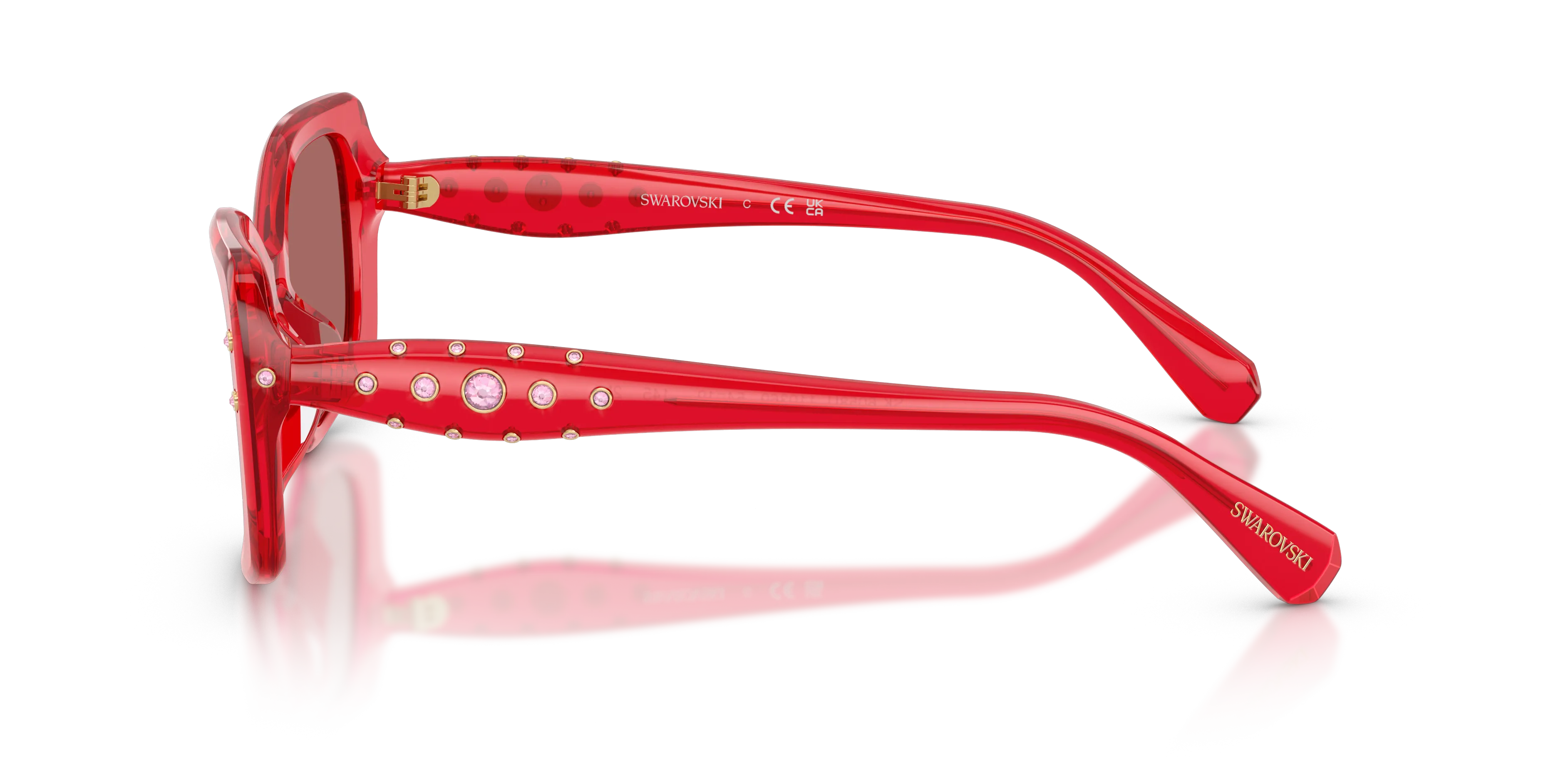 Swarovski SK6058U 110369 Occhiali da sole Acetato Rosso Viola Pillow Normale - immagine 4