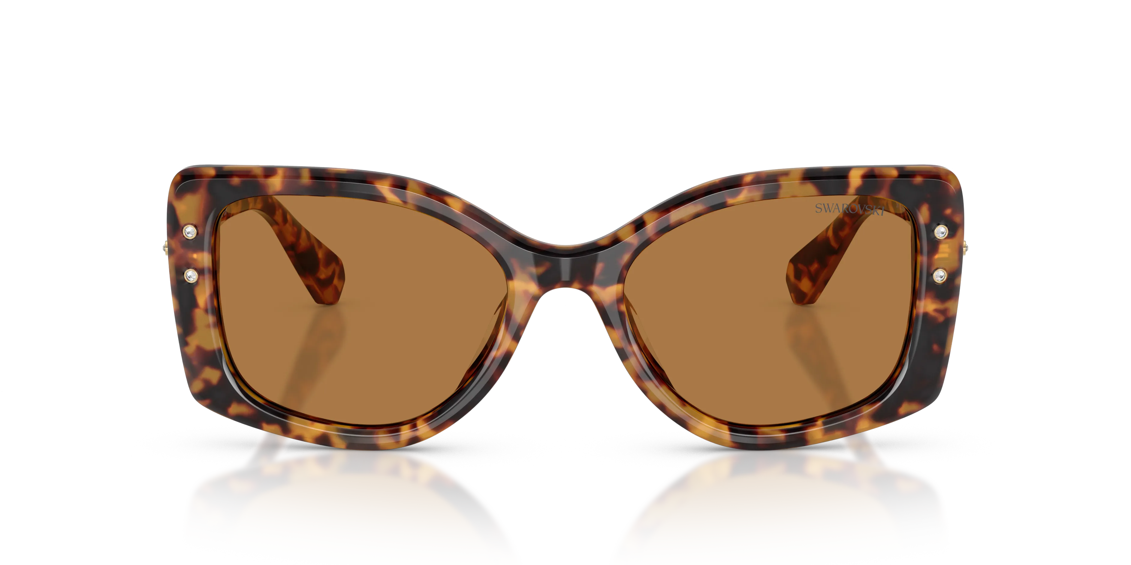 Swarovski SK6058U 104073 Occhiali da sole Acetato Tartaruga Bronzo Pillow Normale - immagine 3
