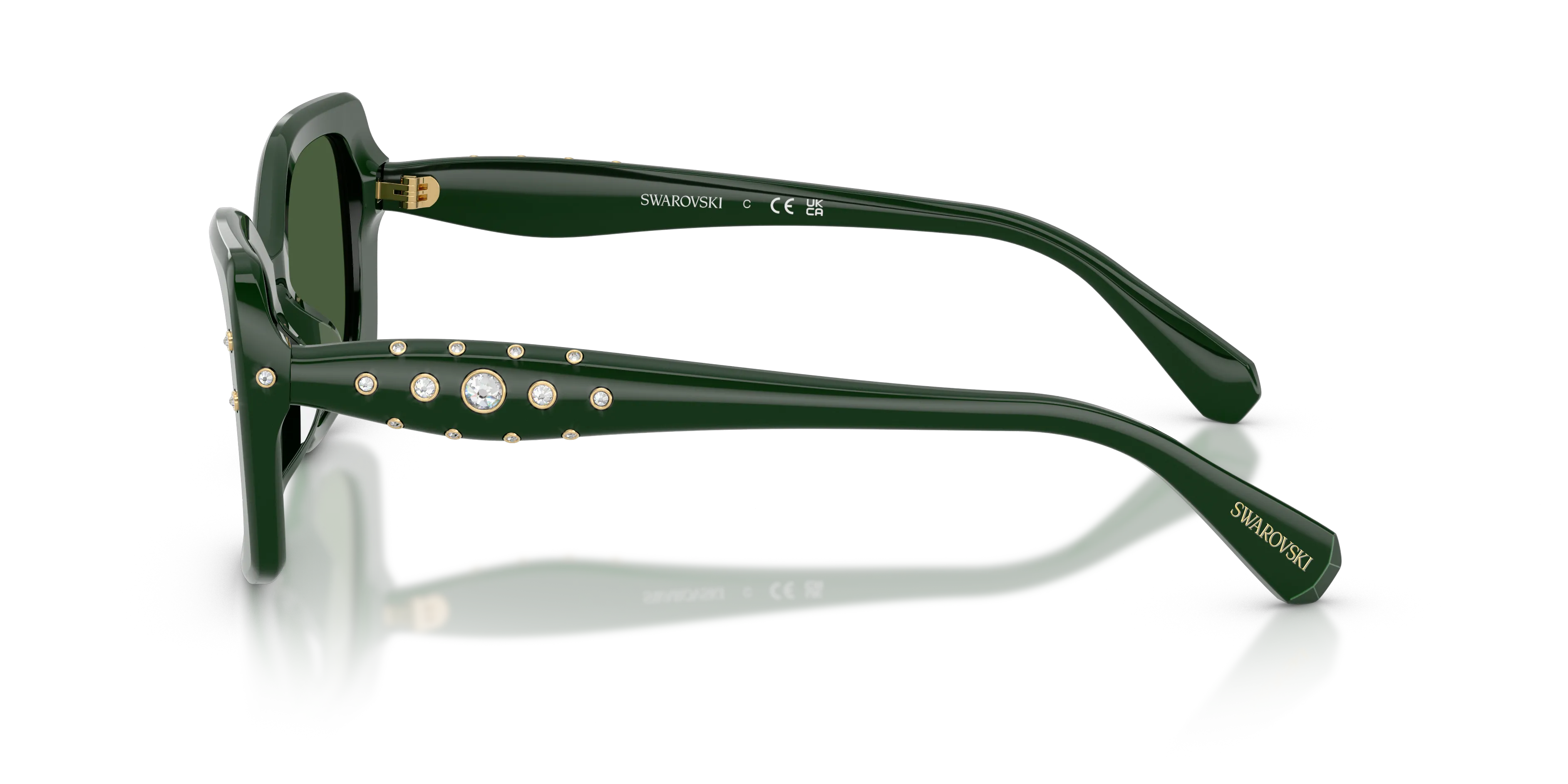 Swarovski SK6058U 102671 Occhiali da sole Acetato Verde Verde Pillow Normale - immagine 4