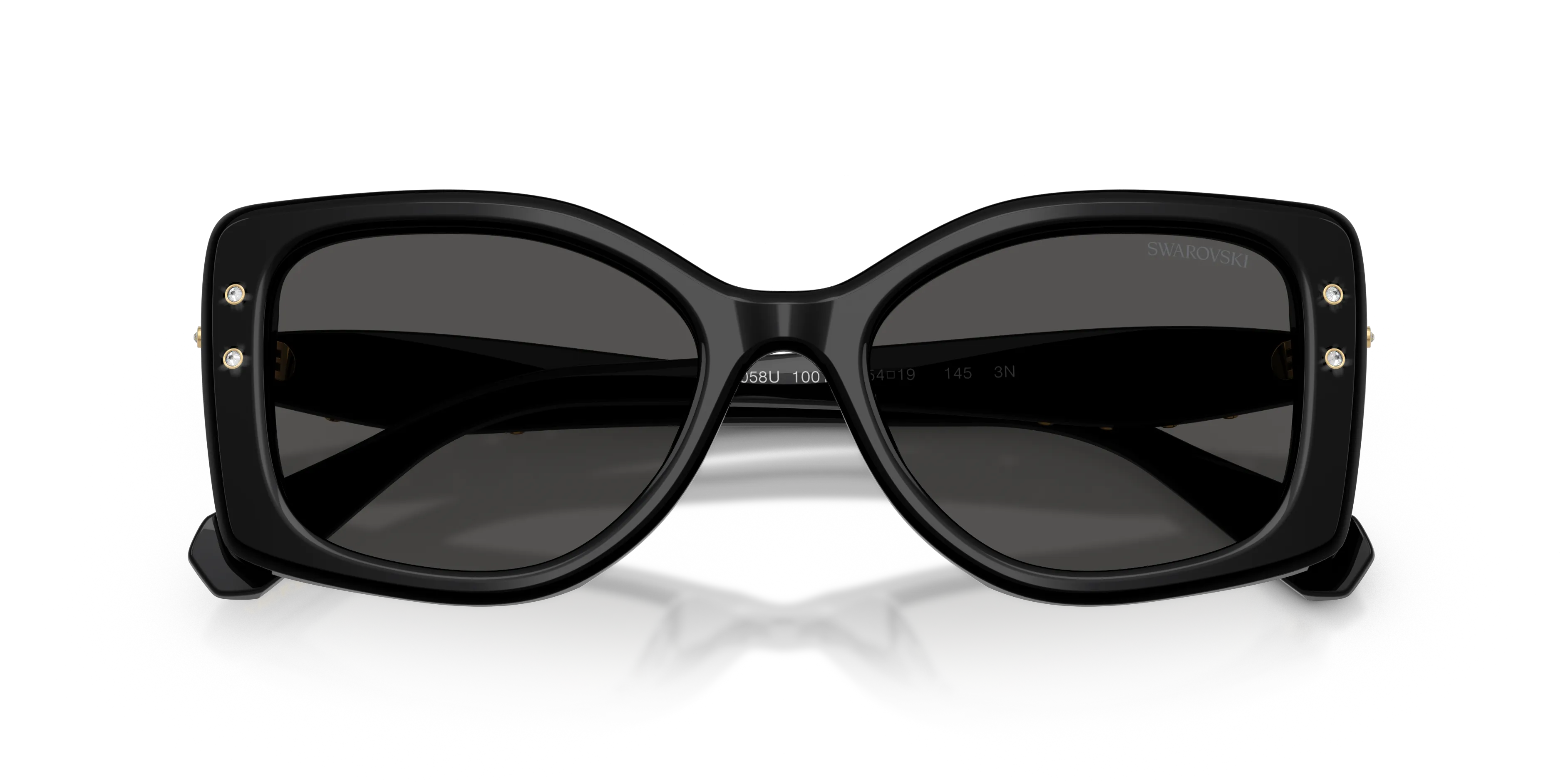Swarovski SK6058U 100187 Occhiali da sole Acetato Nero Grigio Pillow Normale - immagine 2