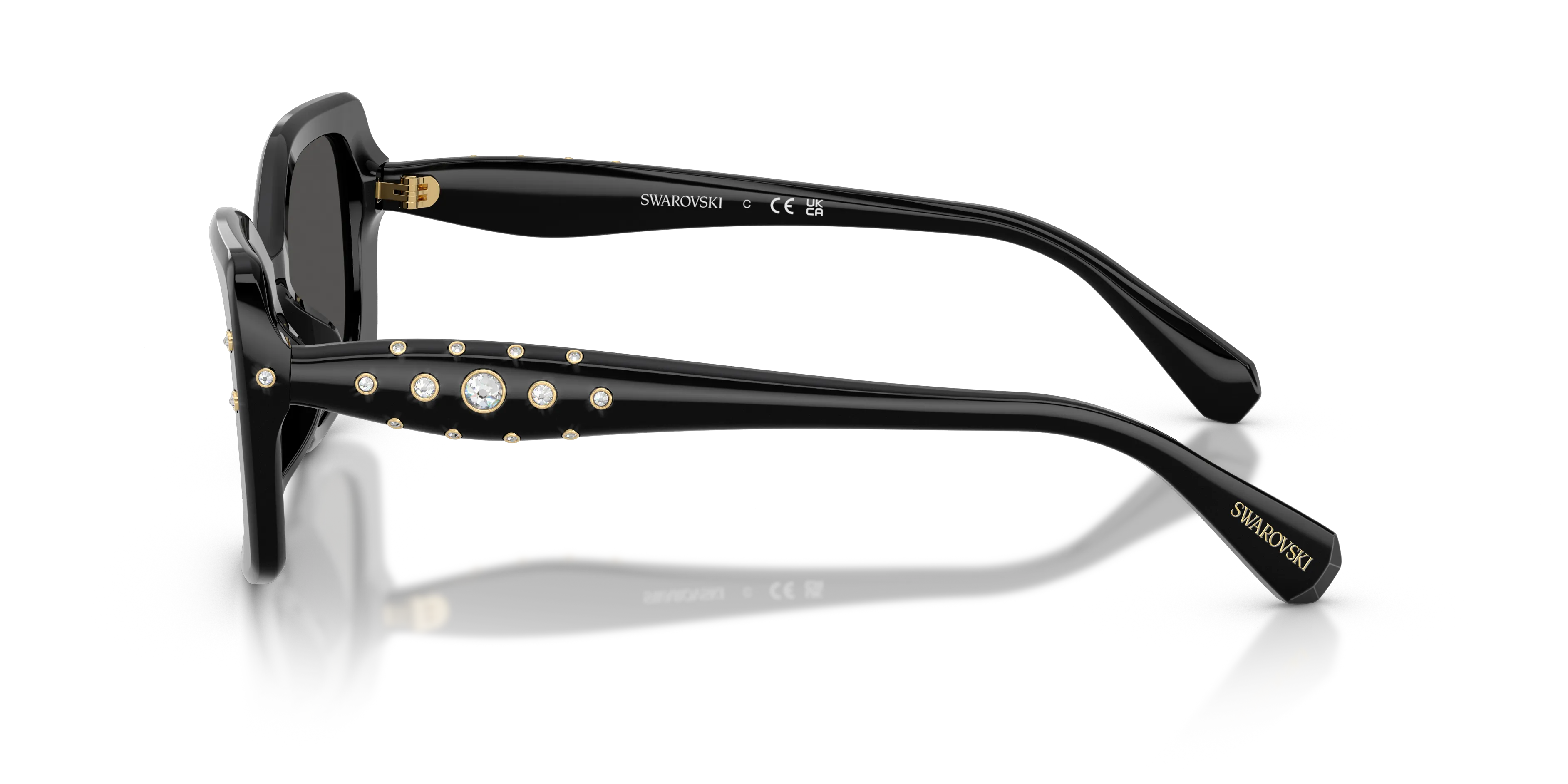 Swarovski SK6058U 100187 Occhiali da sole Acetato Nero Grigio Pillow Normale - immagine 4