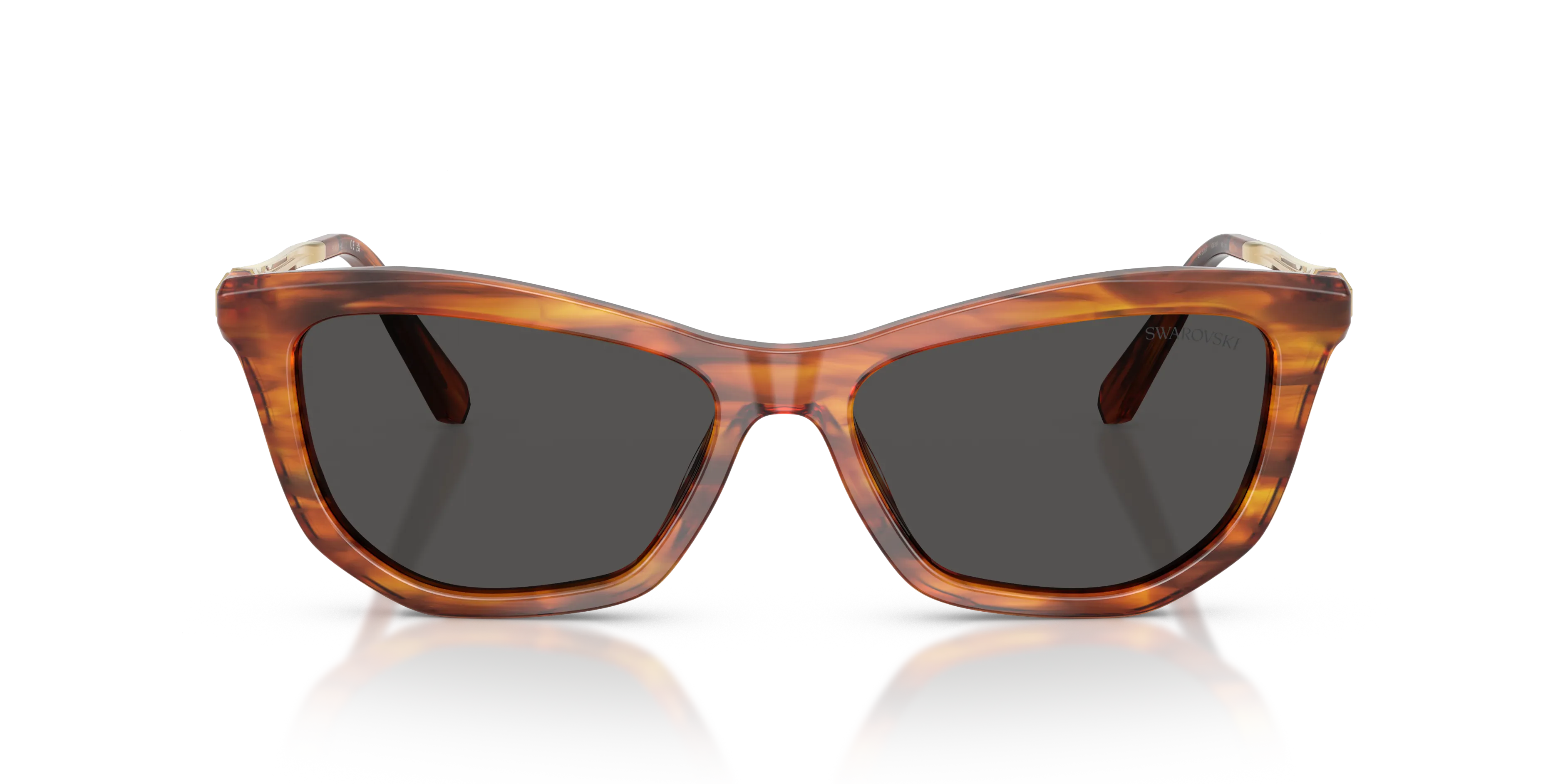 Swarovski SK6057 109187 Occhiali da sole Acetato Marrone Grigio Cat Eye Normale - immagine 3